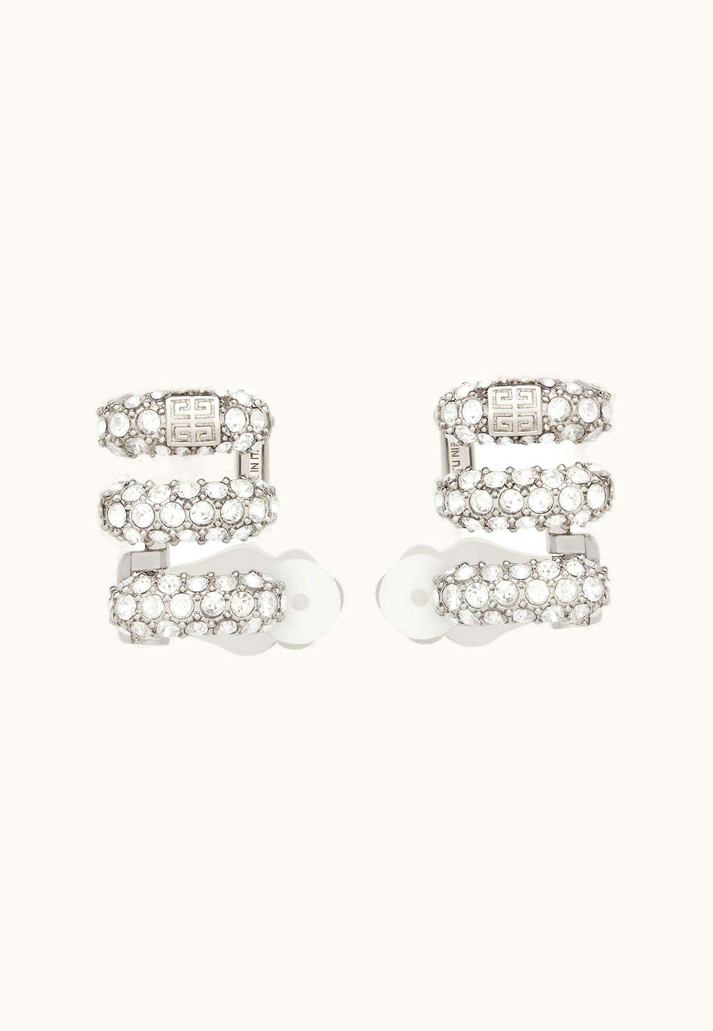 Givenchy Givenchy Stitch Clip Earrings In Metal With Crystals - Silvery