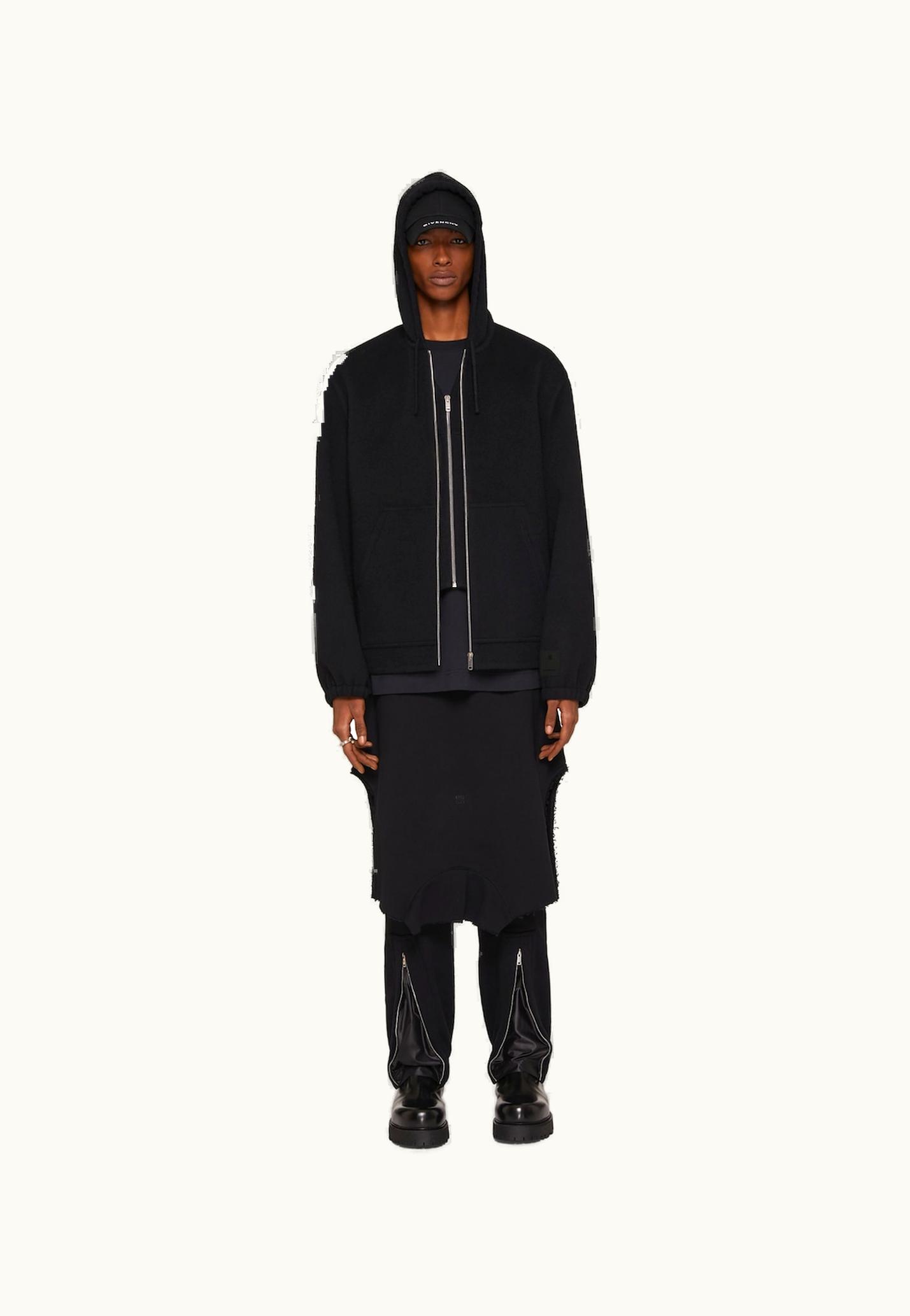 Givenchy Givenchy Hoodie In Double Face Wool And Cashmere - Black