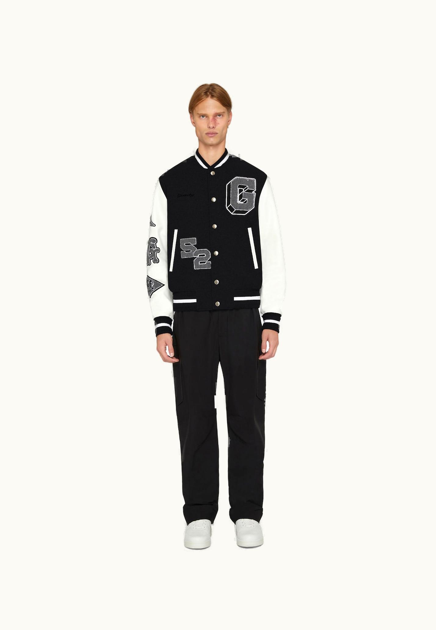 Givenchy Givenchy Varsity Jacket In Embroidered Wool And Leather - Black / White