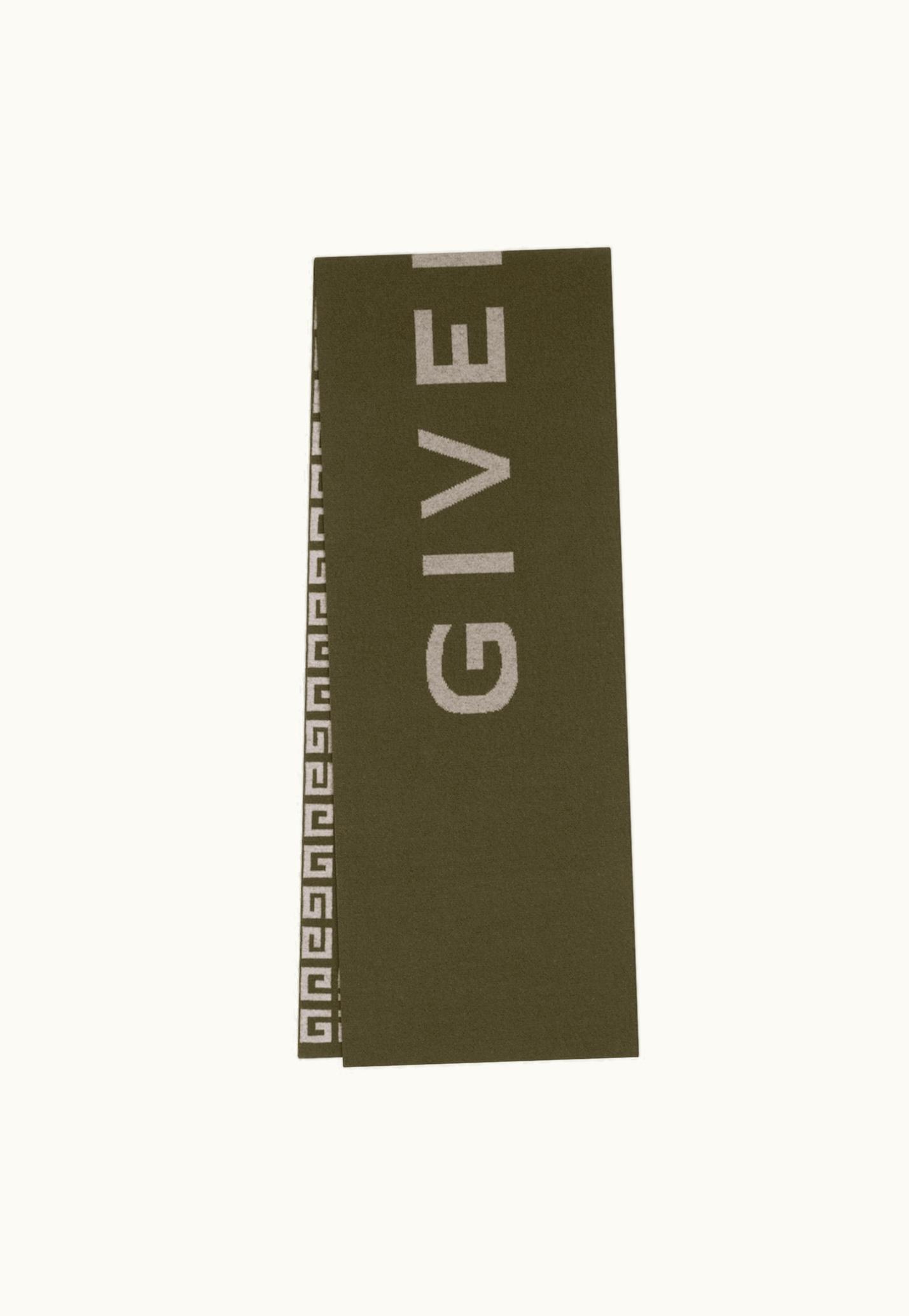 Givenchy Givenchy 4G Double Sided Scarf In Wool And Cashmere - Khaki