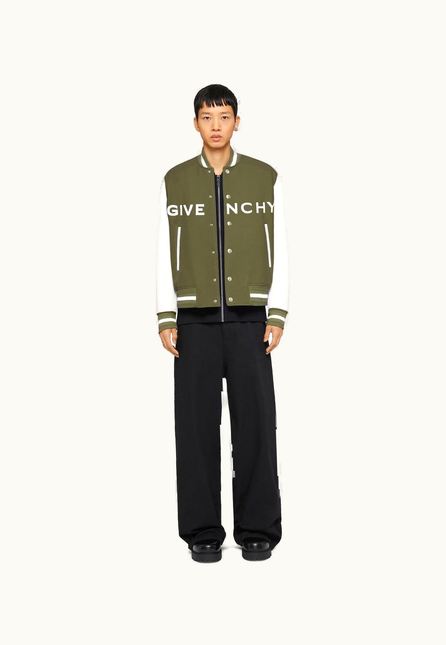Givenchy Givenchy Varsity Jacket In Wool And Leather - Khaki