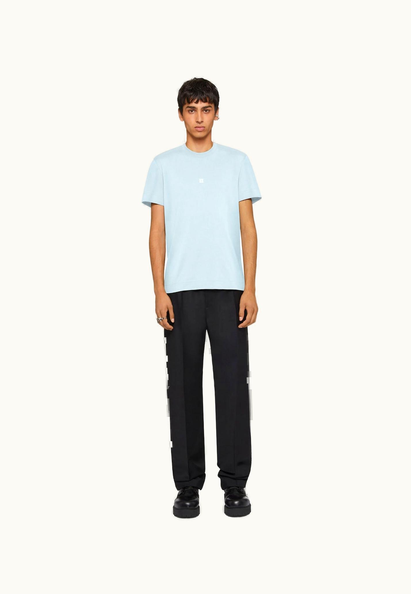 Givenchy Givenchy Slim Fit T-Shirt In Cotton - Mineral Blue
