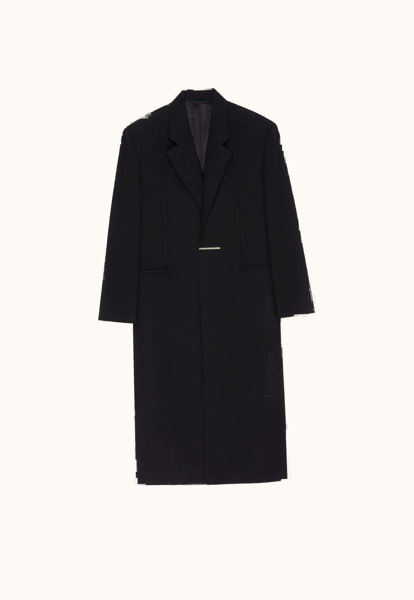 Givenchy Givenchy Long Oversized Coat In Wool Flannel - Black