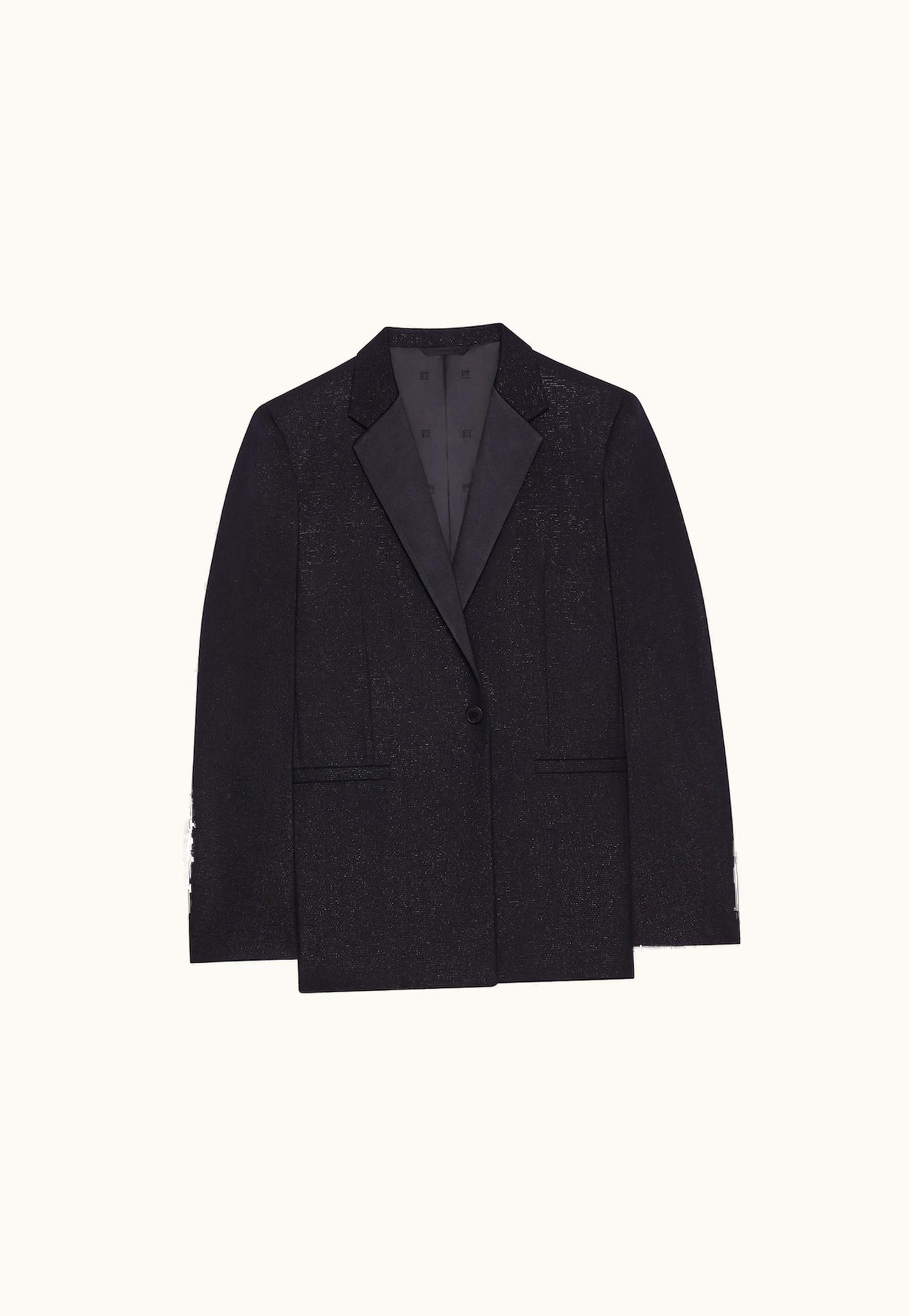 Givenchy Givenchy Slim Fit Jacket In Wool And Lurex With Satin Collar - Black