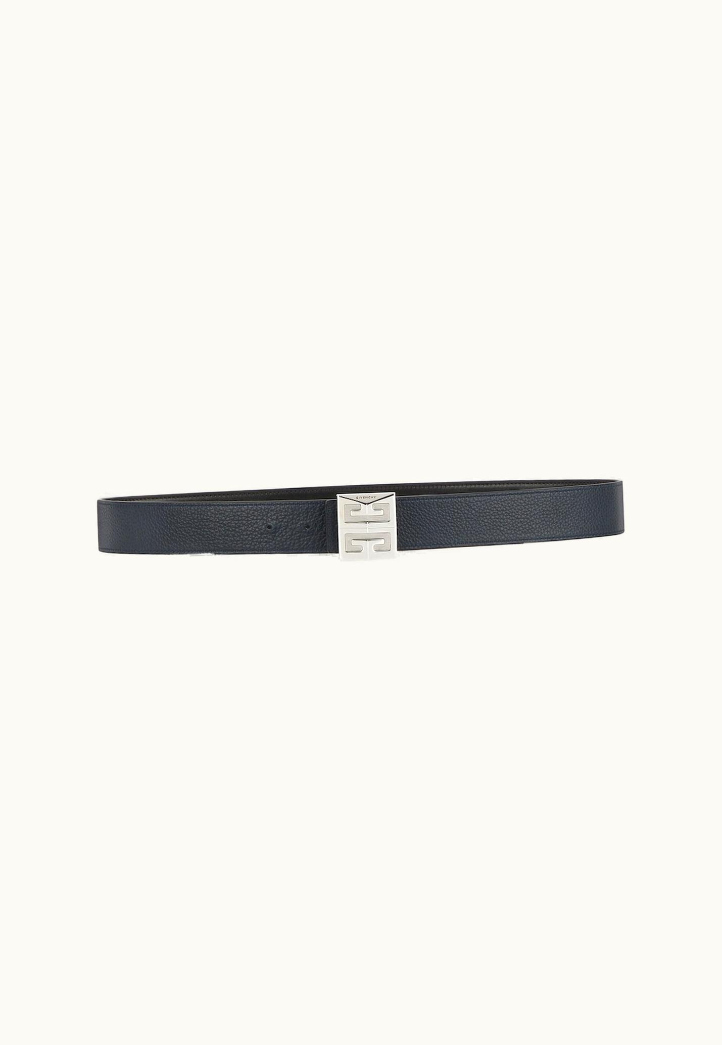 Givenchy Givenchy 4G Reversible Belt In Leather - Black / Dark Blue