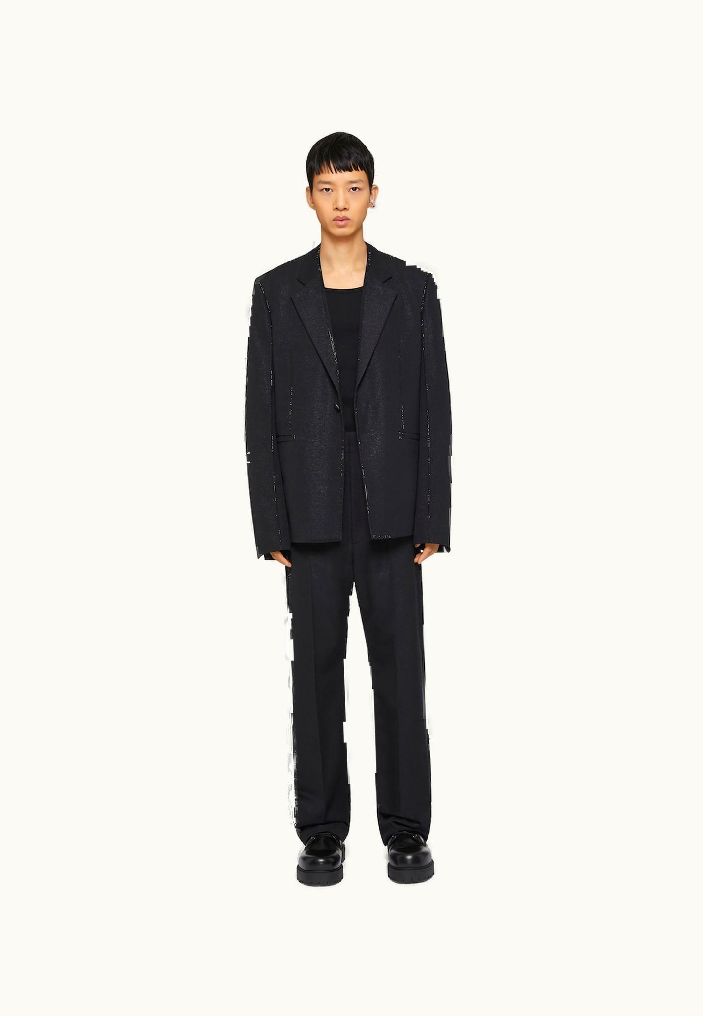 Givenchy Givenchy Tailored Pants In Wool And Lurex With Rhinestones - Black