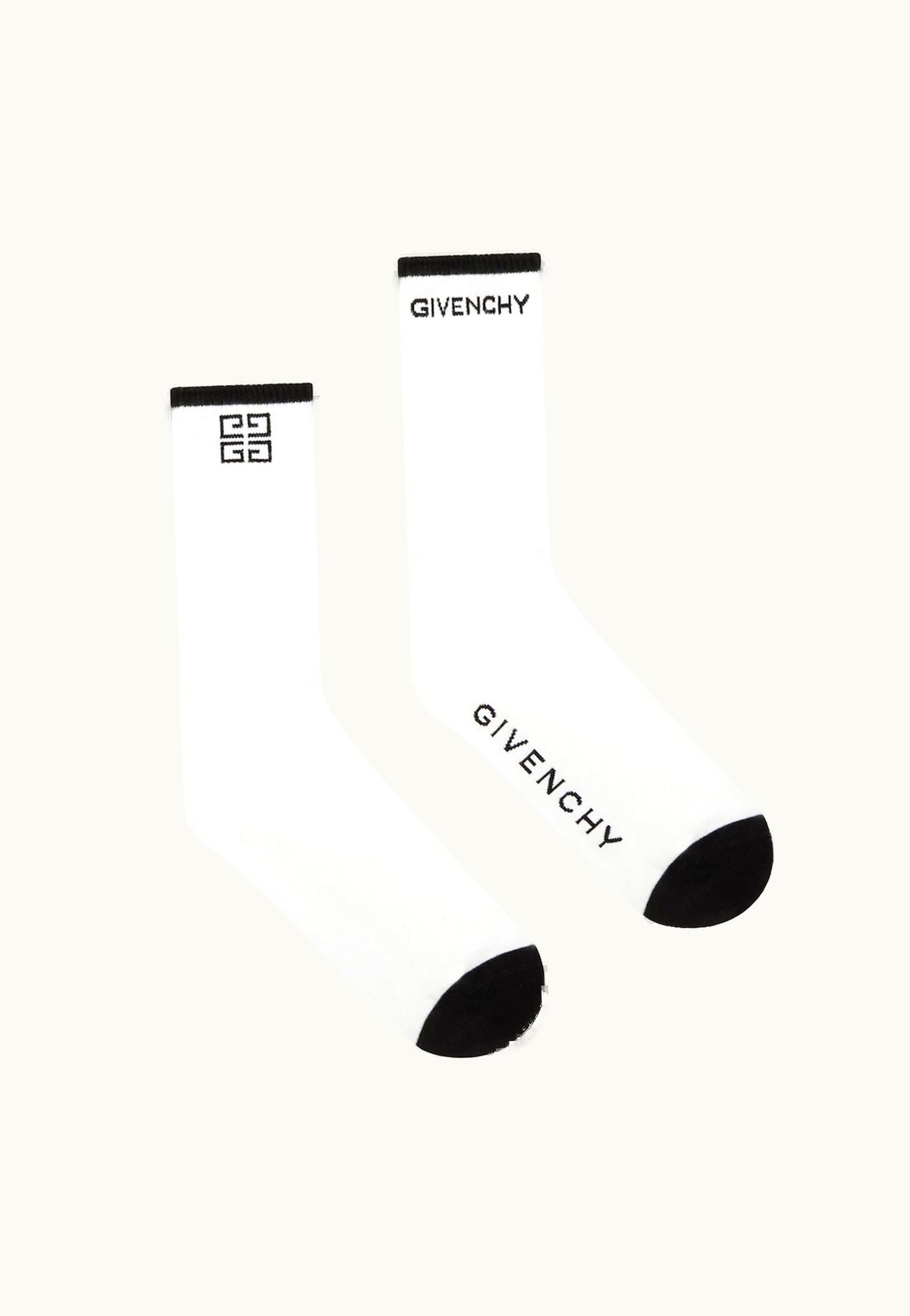 Givenchy Givenchy 4G Socks In Cotton - White / Black WHITE/BLACK