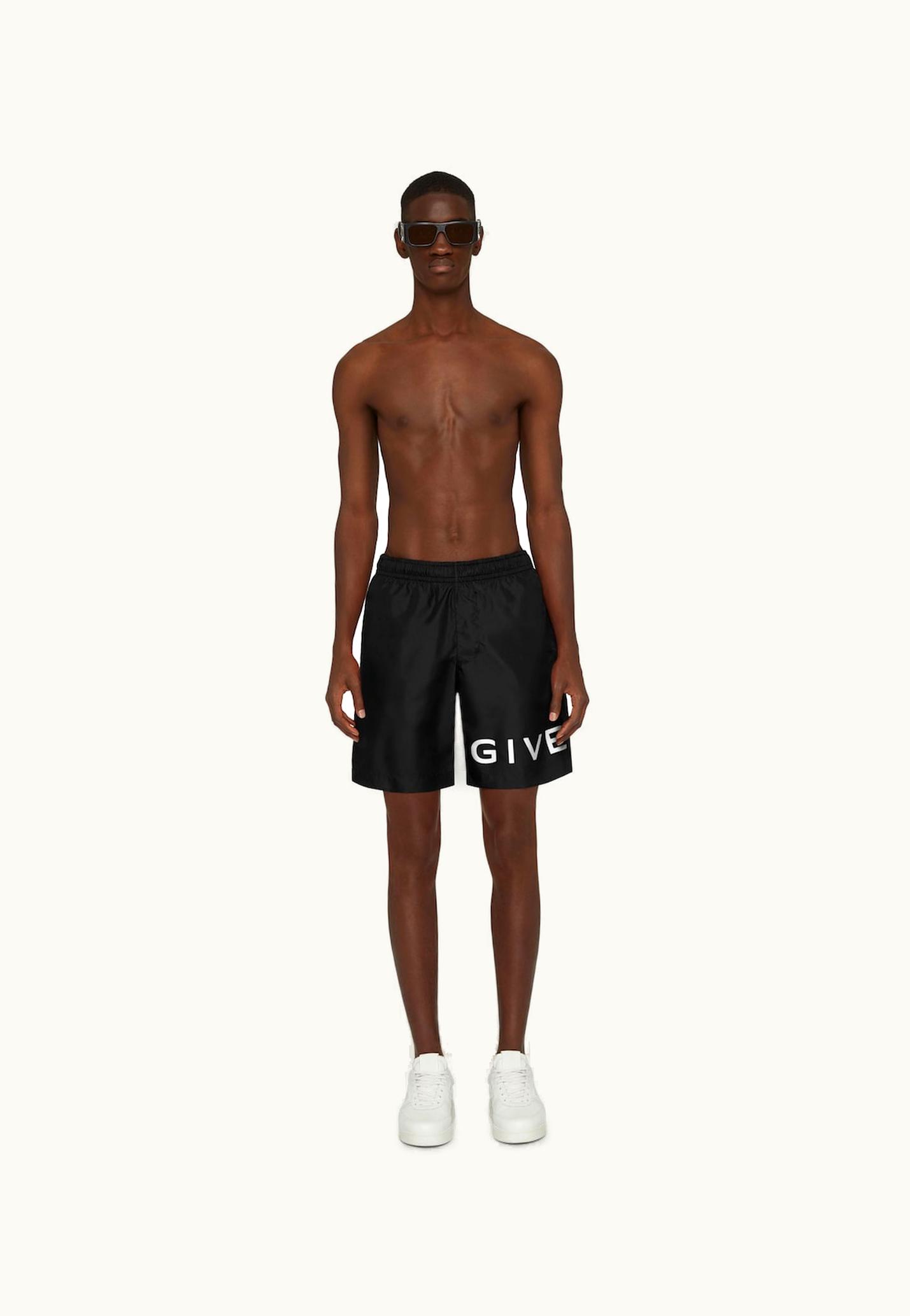 Givenchy Givenchy 4G Long Swim Shorts - Black / White