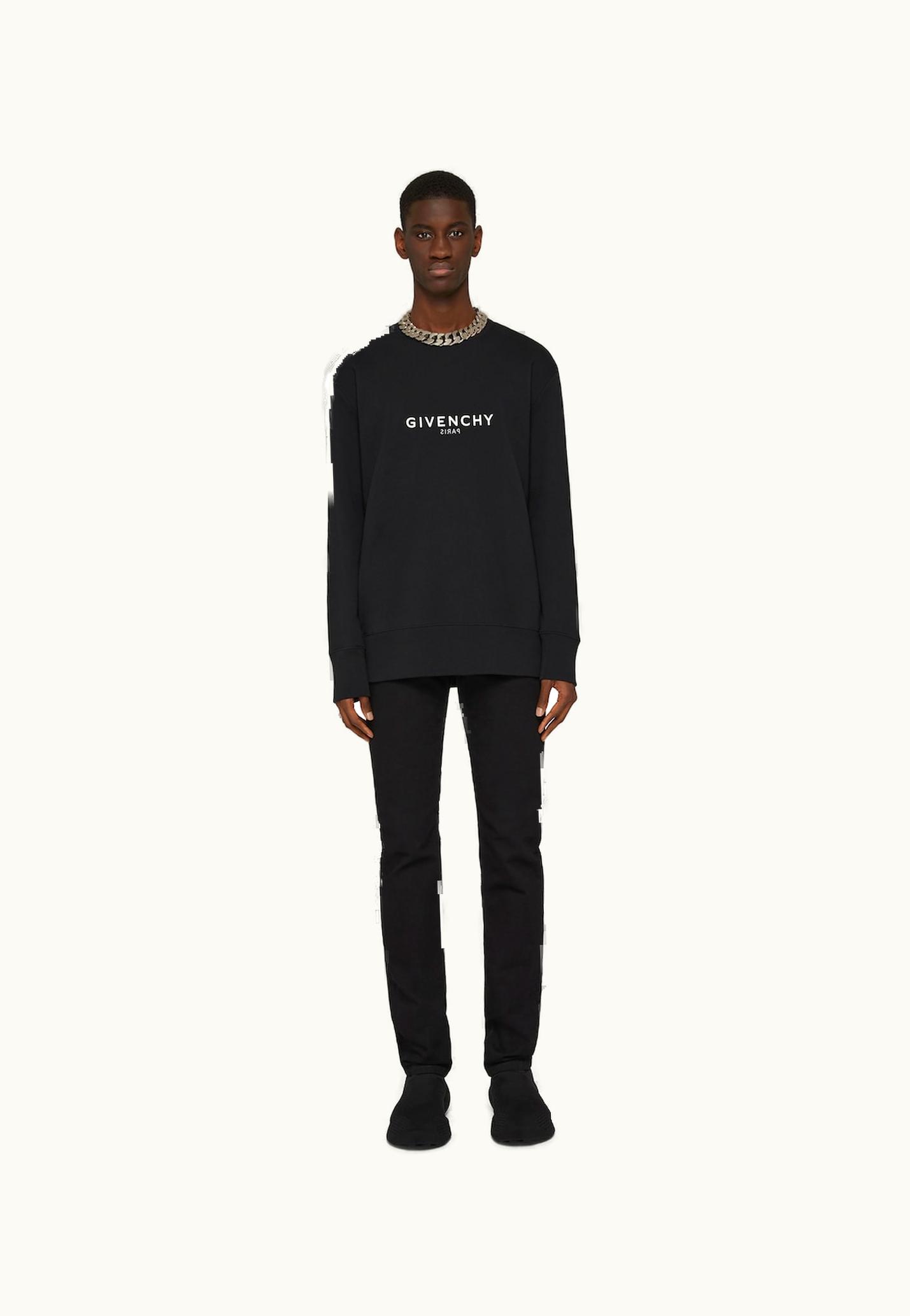 Givenchy Classic Fit Sweatshirt With Givenchy Reverse Print - Black