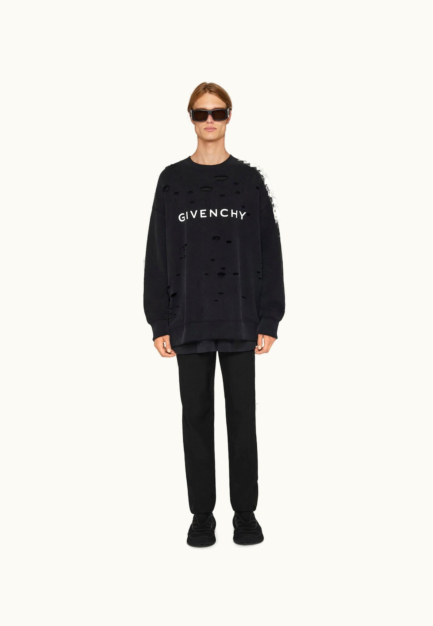Givenchy Givenchy Archetype Sweatshirt With Destroyed Effect - Faded Black
