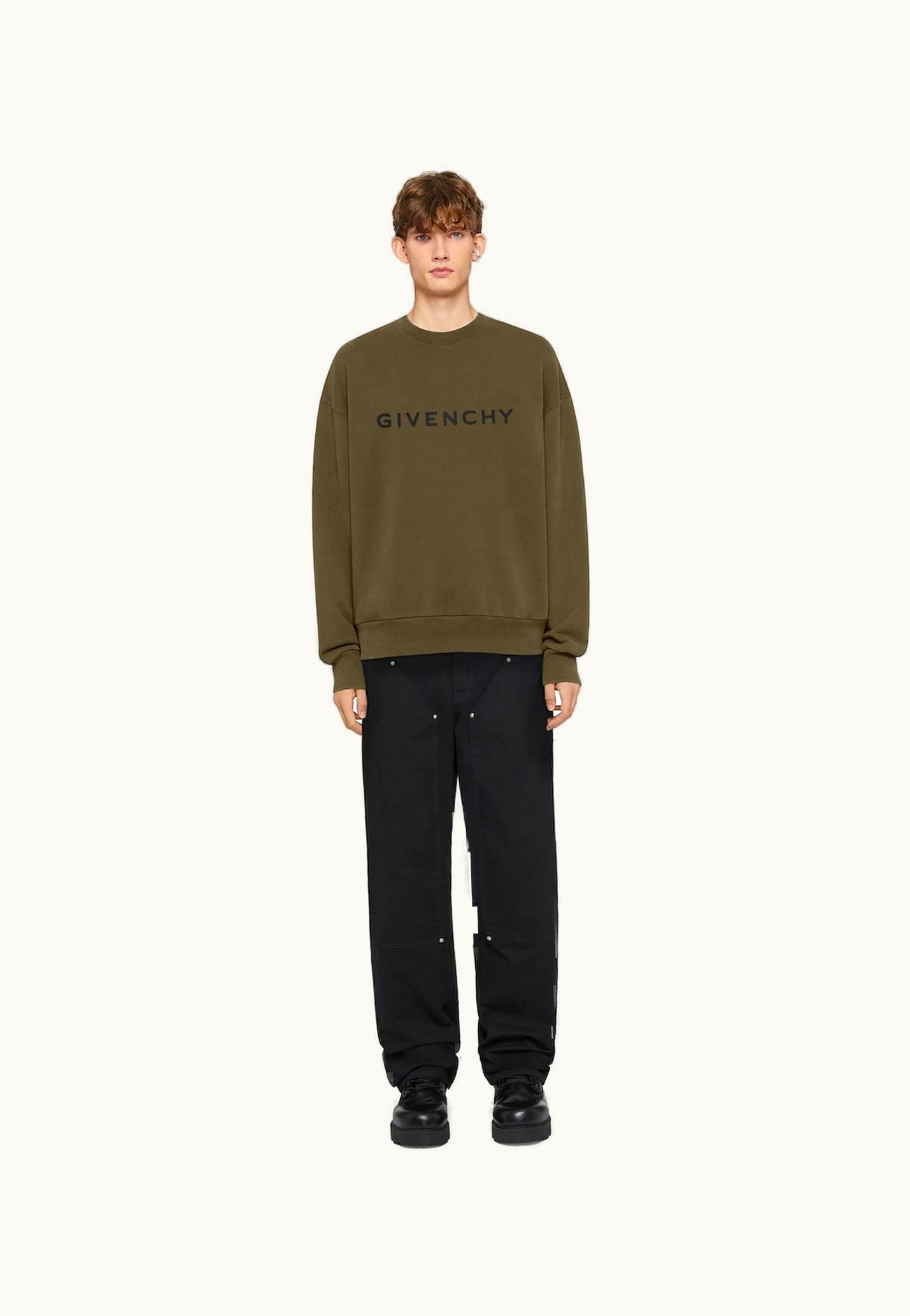 Givenchy Givenchy Archetype Slim Fit Sweatshirt In Fleece - Khaki
