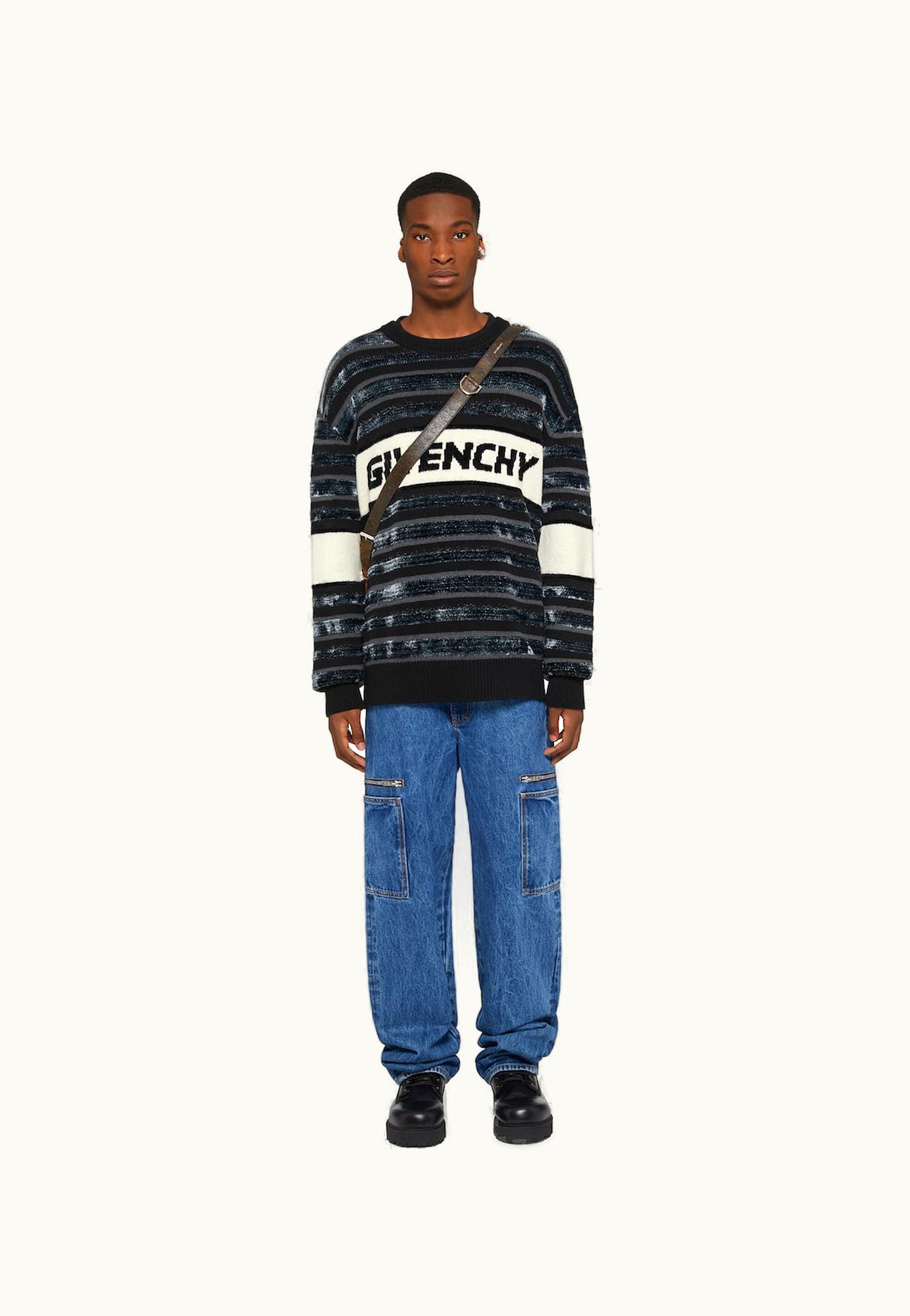 Givenchy Givenchy Sweater In Wool With Stripes - Black / Grey