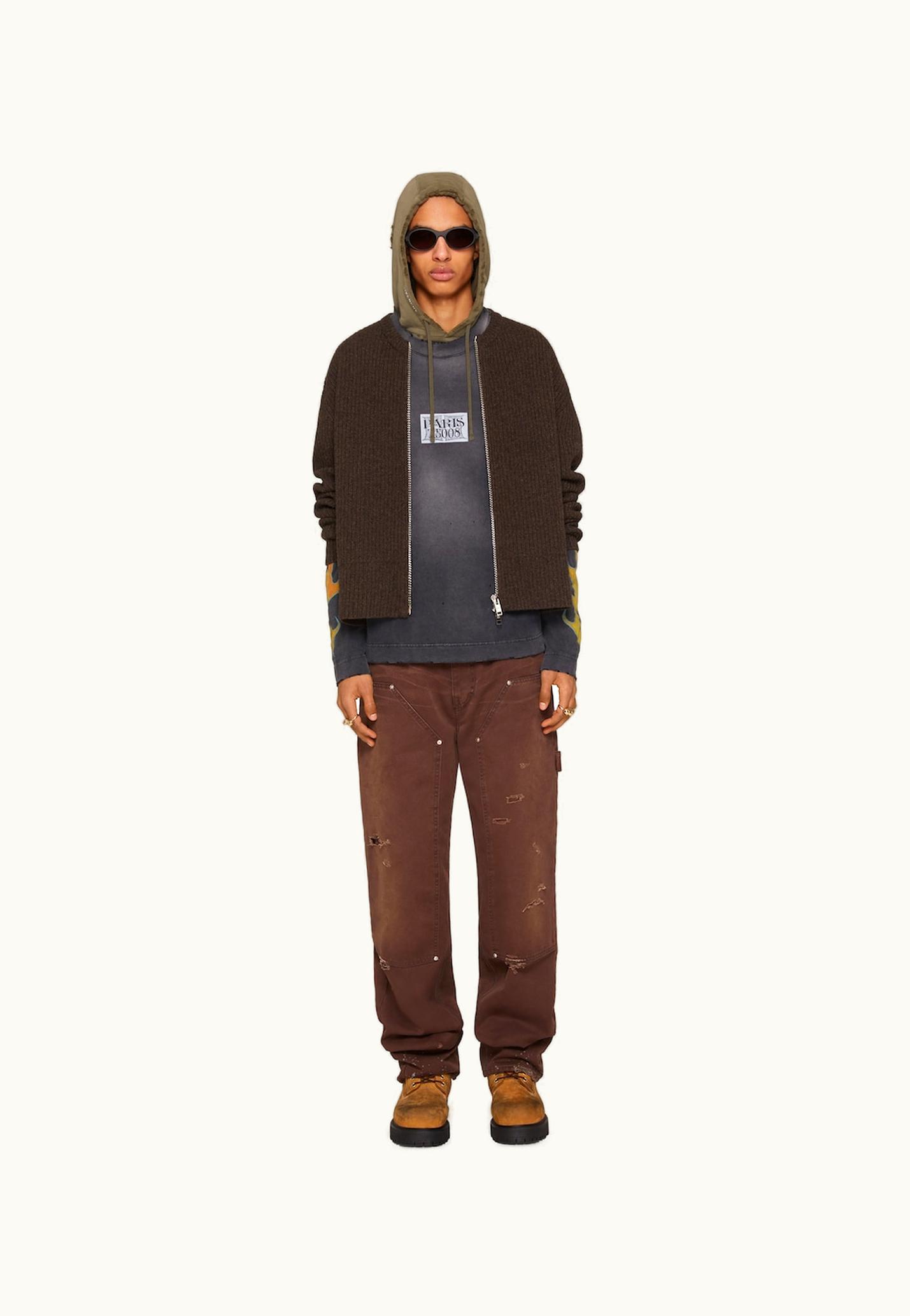 Givenchy Givenchy Oversized Cardigan In Wool With Front Zip - Dark Brown