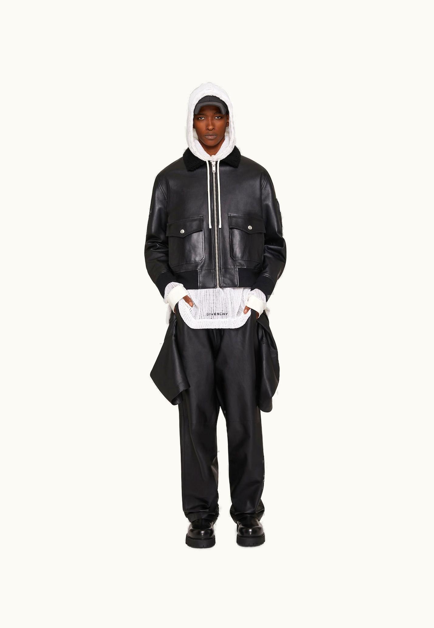 Givenchy Givenchy Aviator Jacket In Leather And Shearling With Pocket - Black