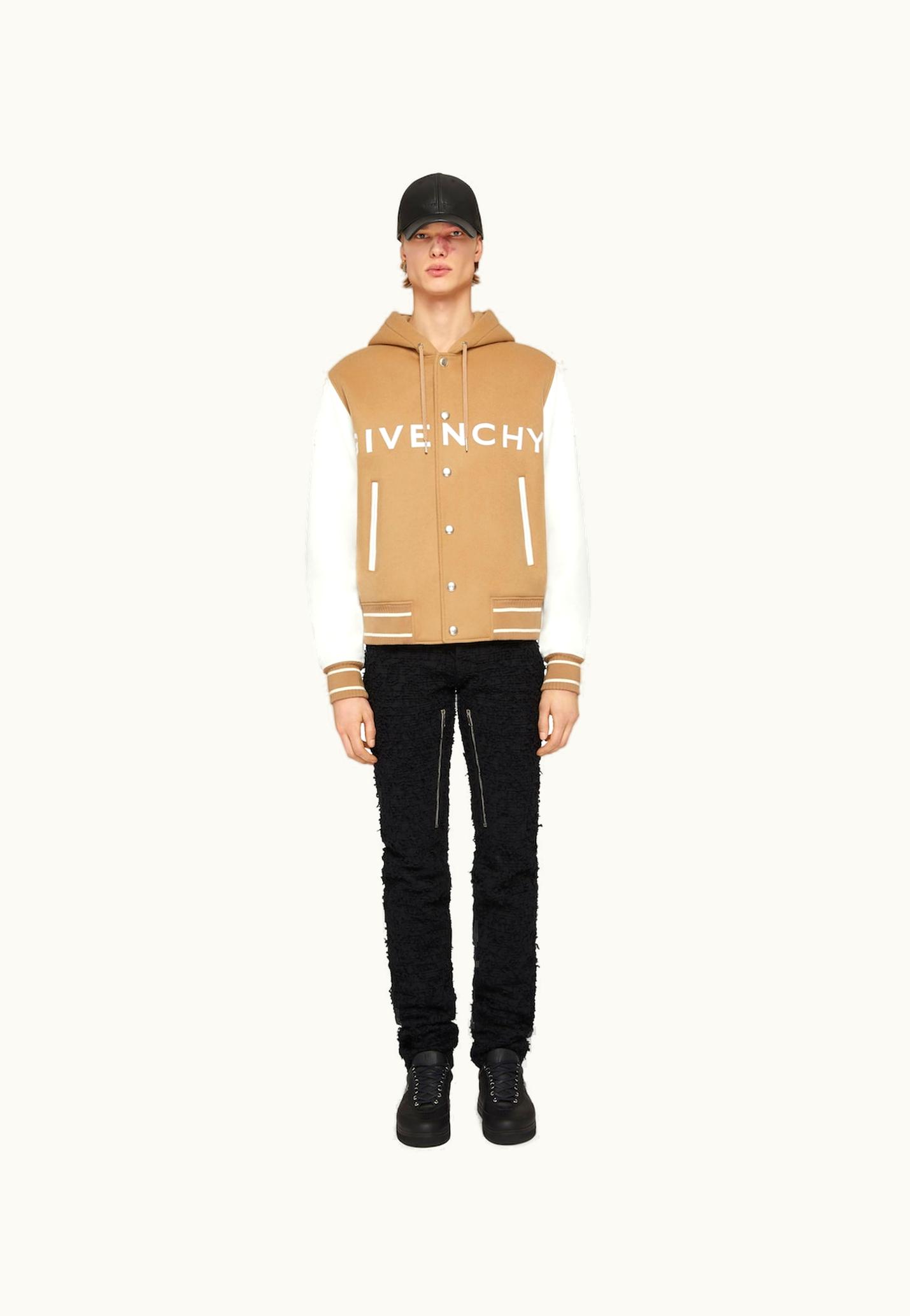 Givenchy Givenchy Hooded Varsity Jacket In Wool And Leather - White / Beige