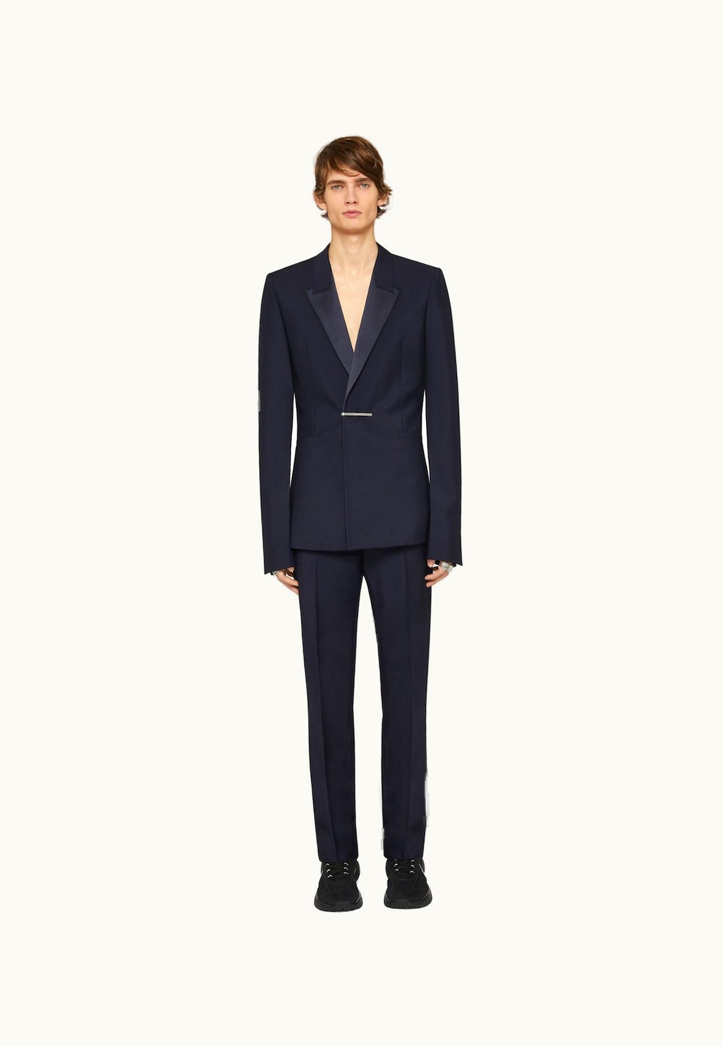 Givenchy Givenchy Slim Fit Tailored Pants In Wool And Mohair - Night Blue