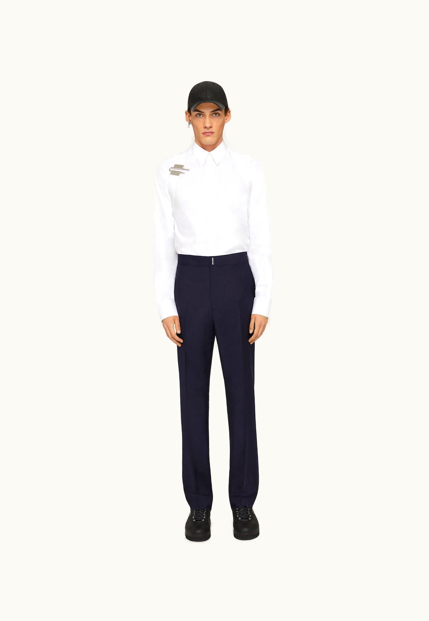 Givenchy Givenchy Slim-fit Pants In Technical Wool - Navy