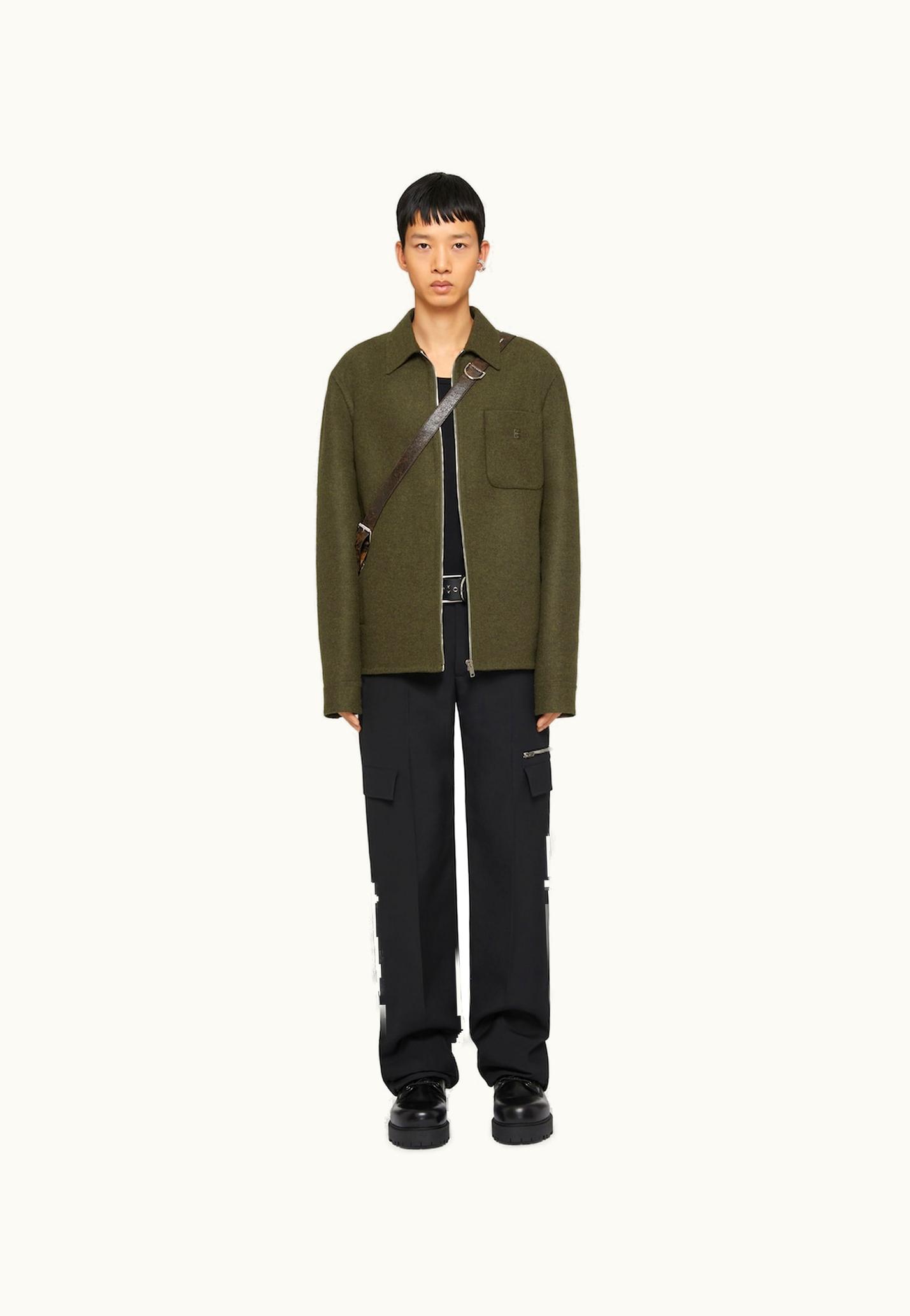 Givenchy Givenchy Jacket In Double Face Wool - Khaki / Black