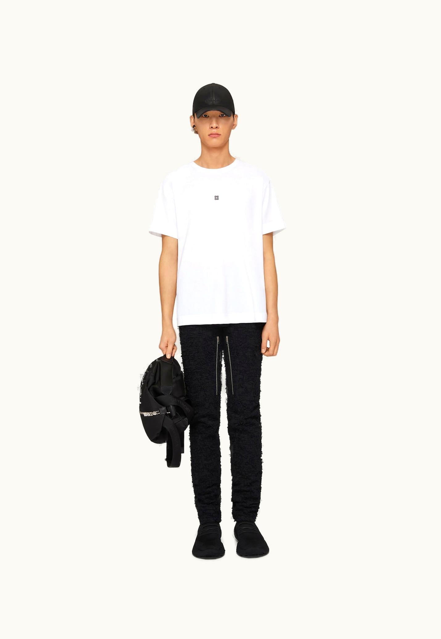 Givenchy T-shirt In Jersey With Givenchy 4G Embroidery - White