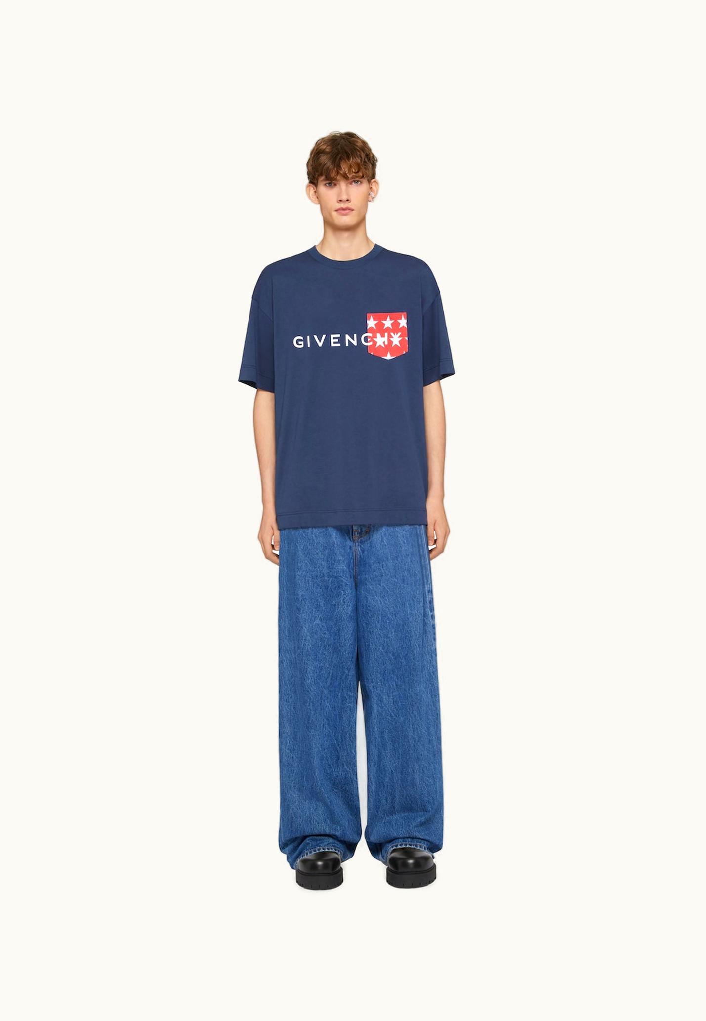 Givenchy Givenchy T-Shirt In Cotton With Pocket - Deep Blue