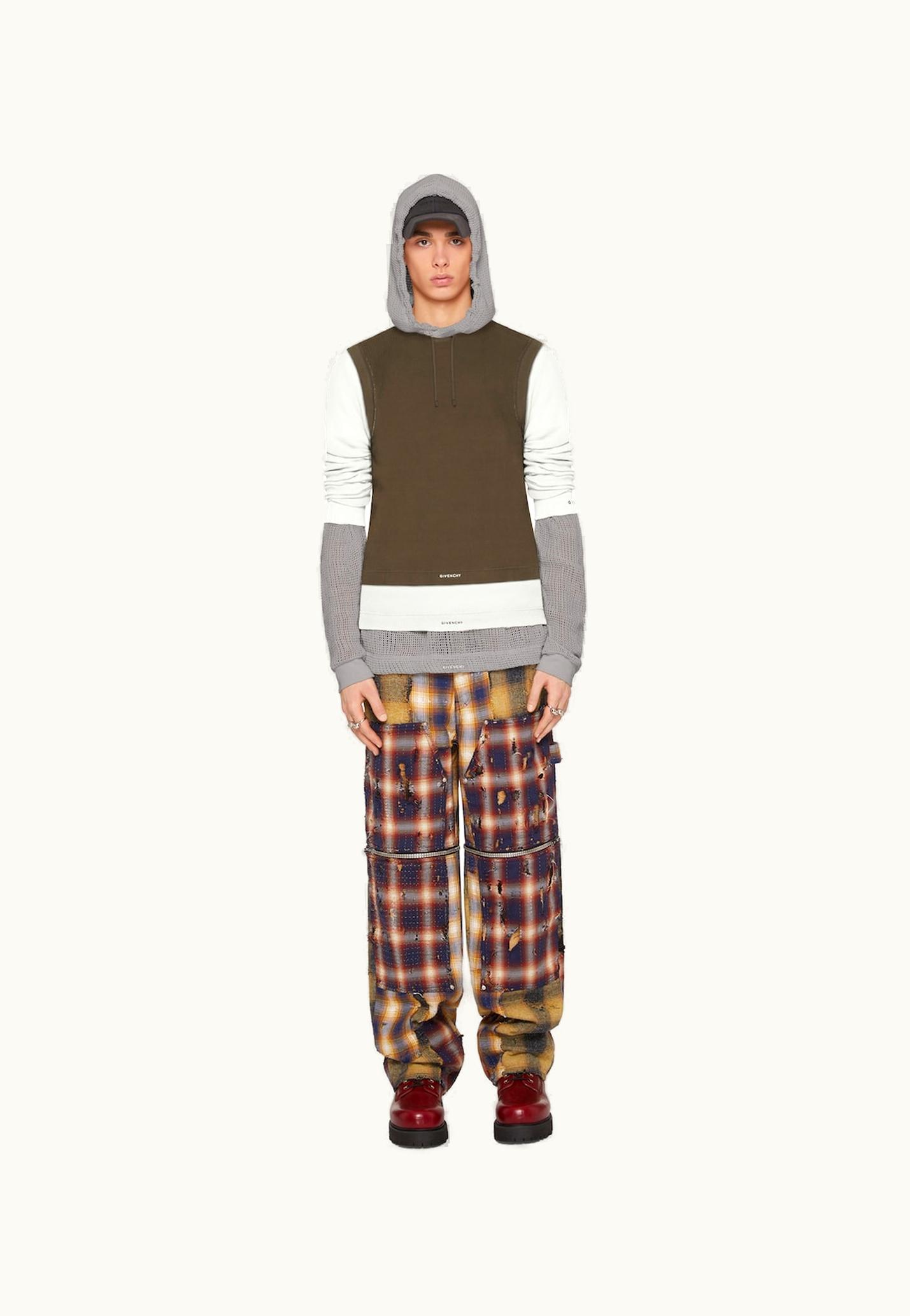 Givenchy Givenchy Overlapped Hooded T-Shirt In Cotton And Mesh - Multicolored