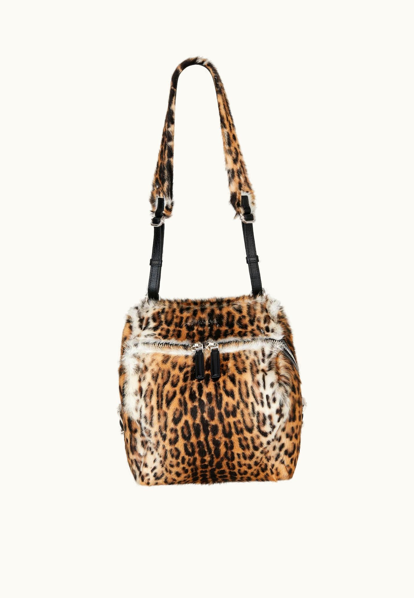 Givenchy Givenchy Small Pandora Bag In Leather And Faux Fur - Black / Natural