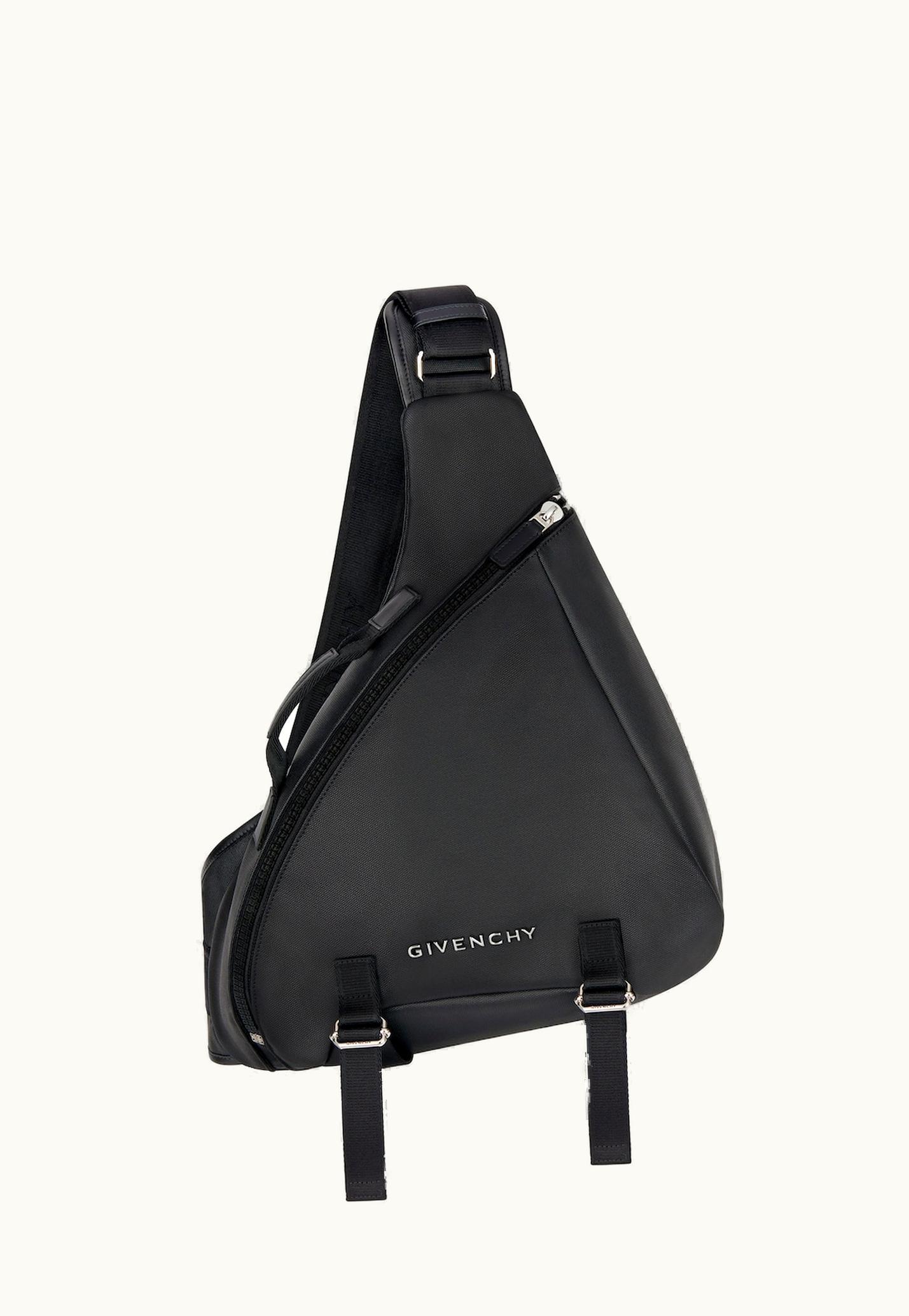 Givenchy Givenchy Medium G-Zip Triangle Bag In Coated Canvas - Black