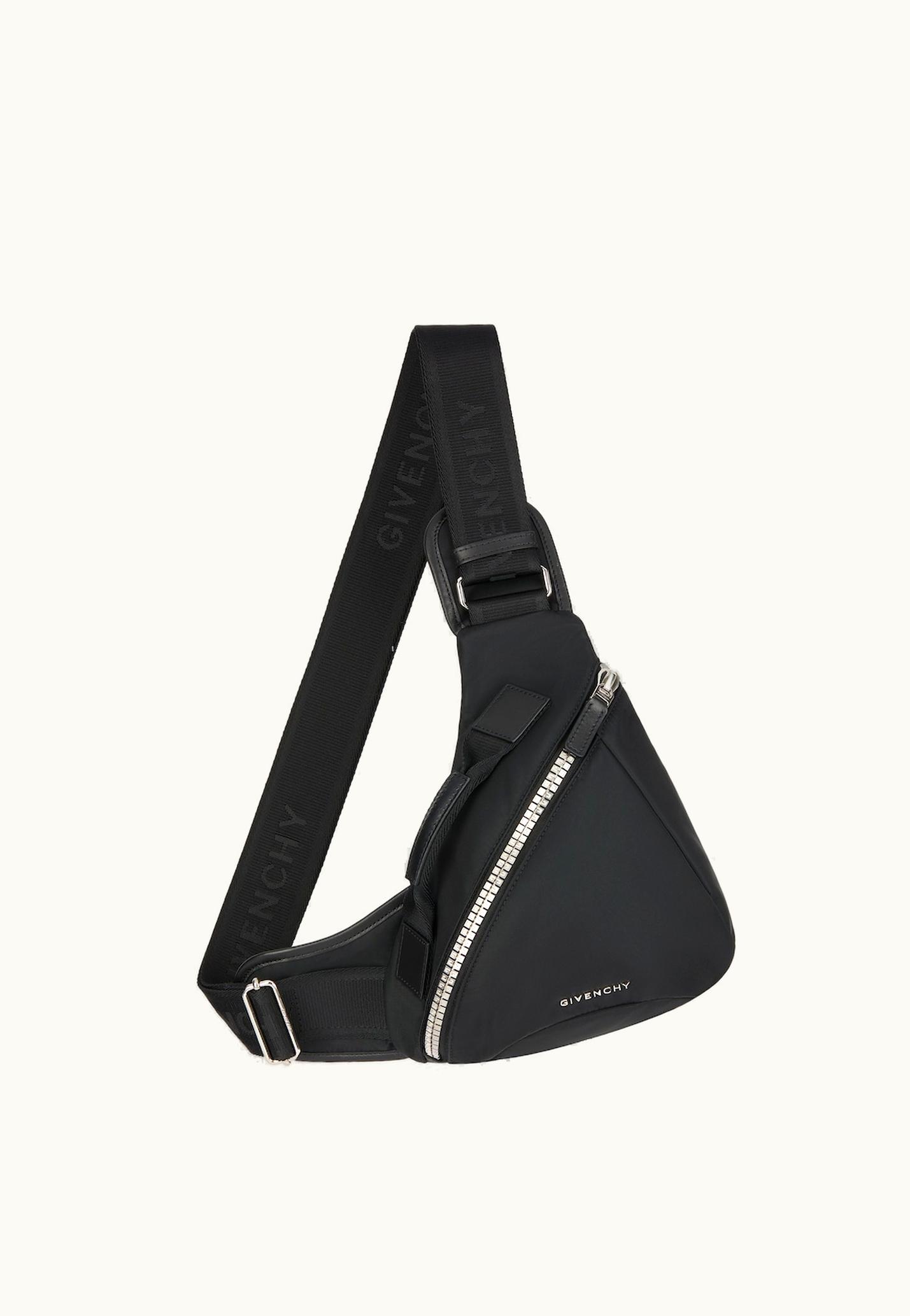 Givenchy Givenchy Small G-Zip Triangle Bag In Nylon - Black