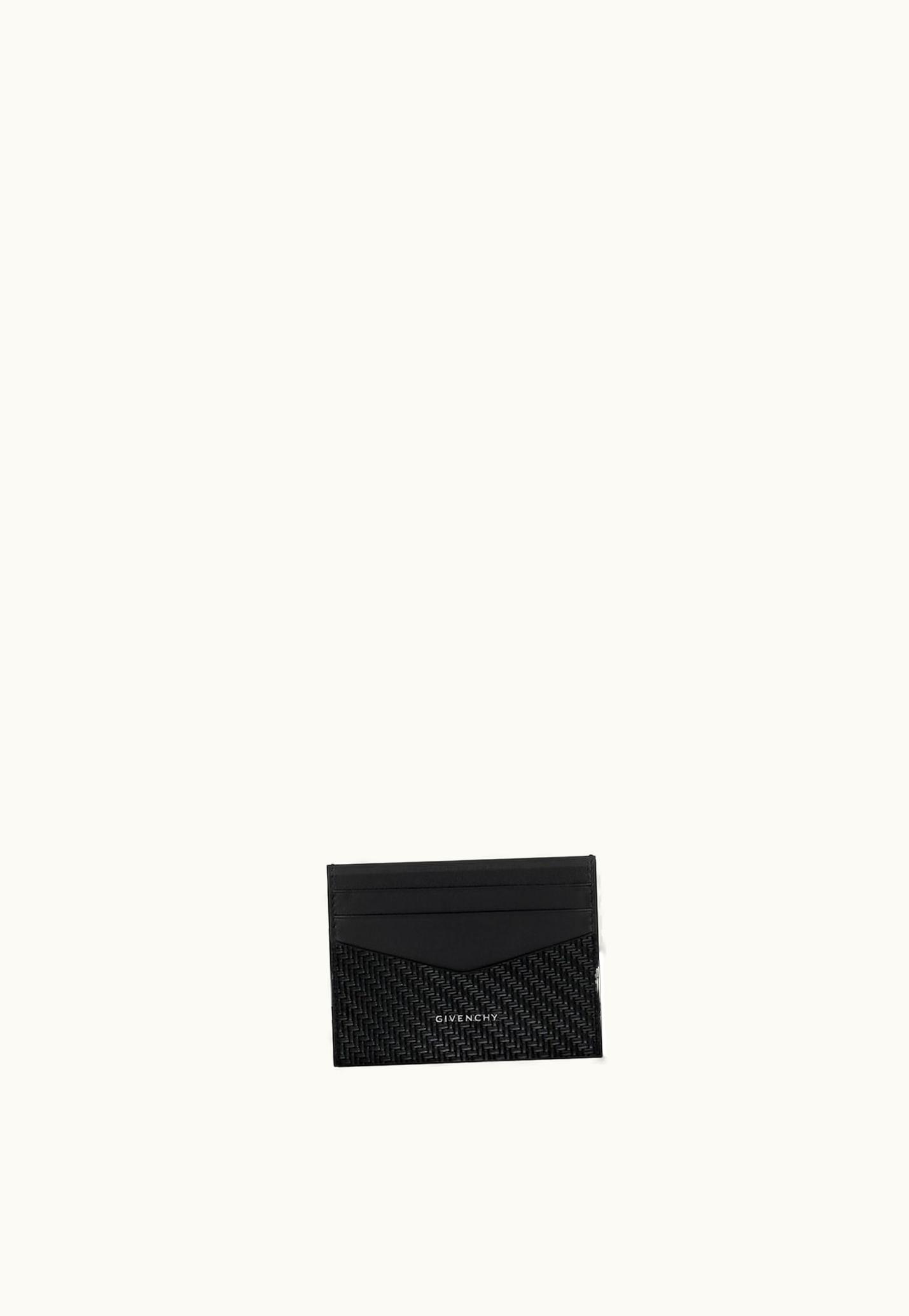 Givenchy Givenchy Card Holder In braided-effect Leather - Black