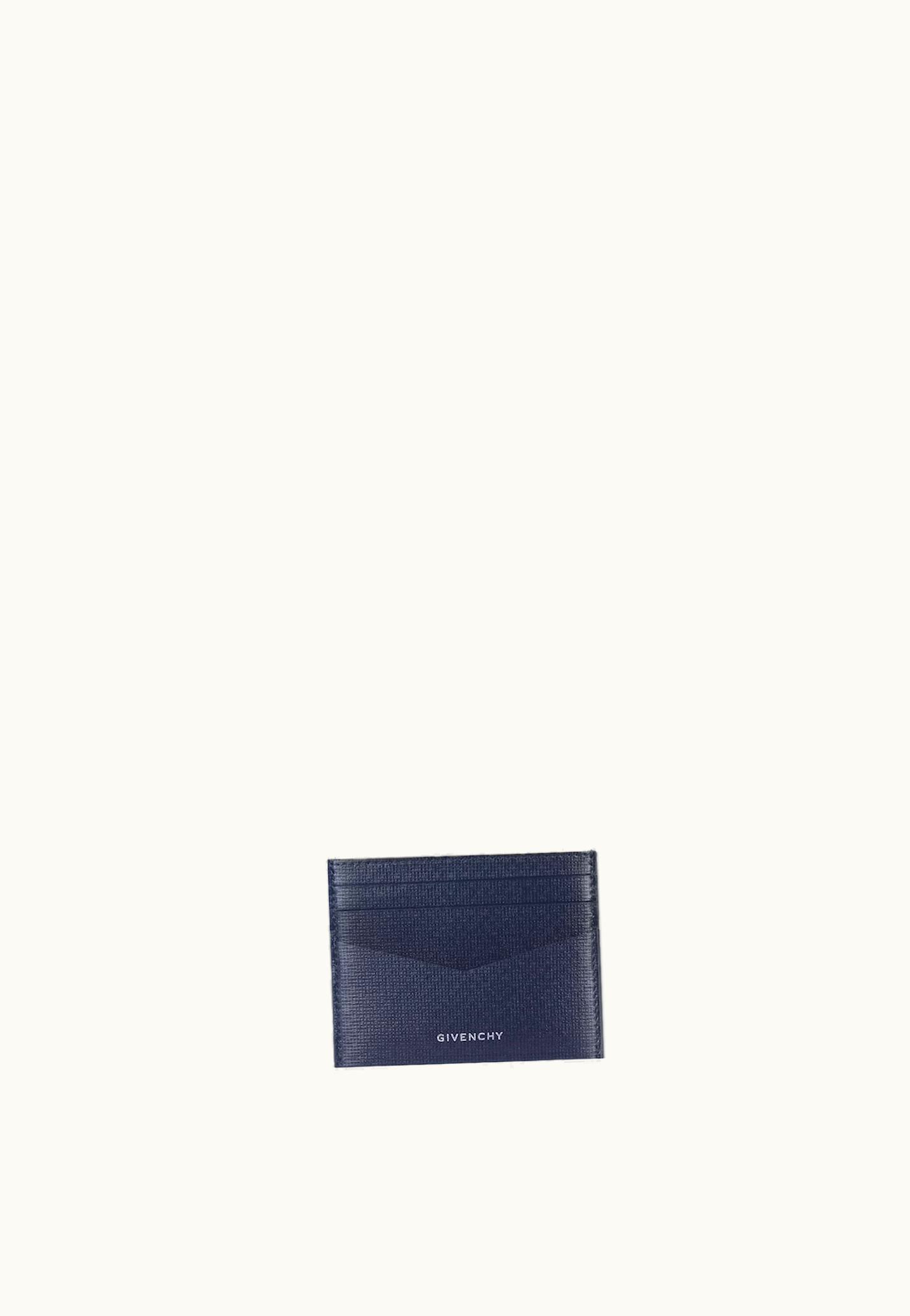 Givenchy Givenchy Card Holder In 4G Classic Leather - Navy / Black