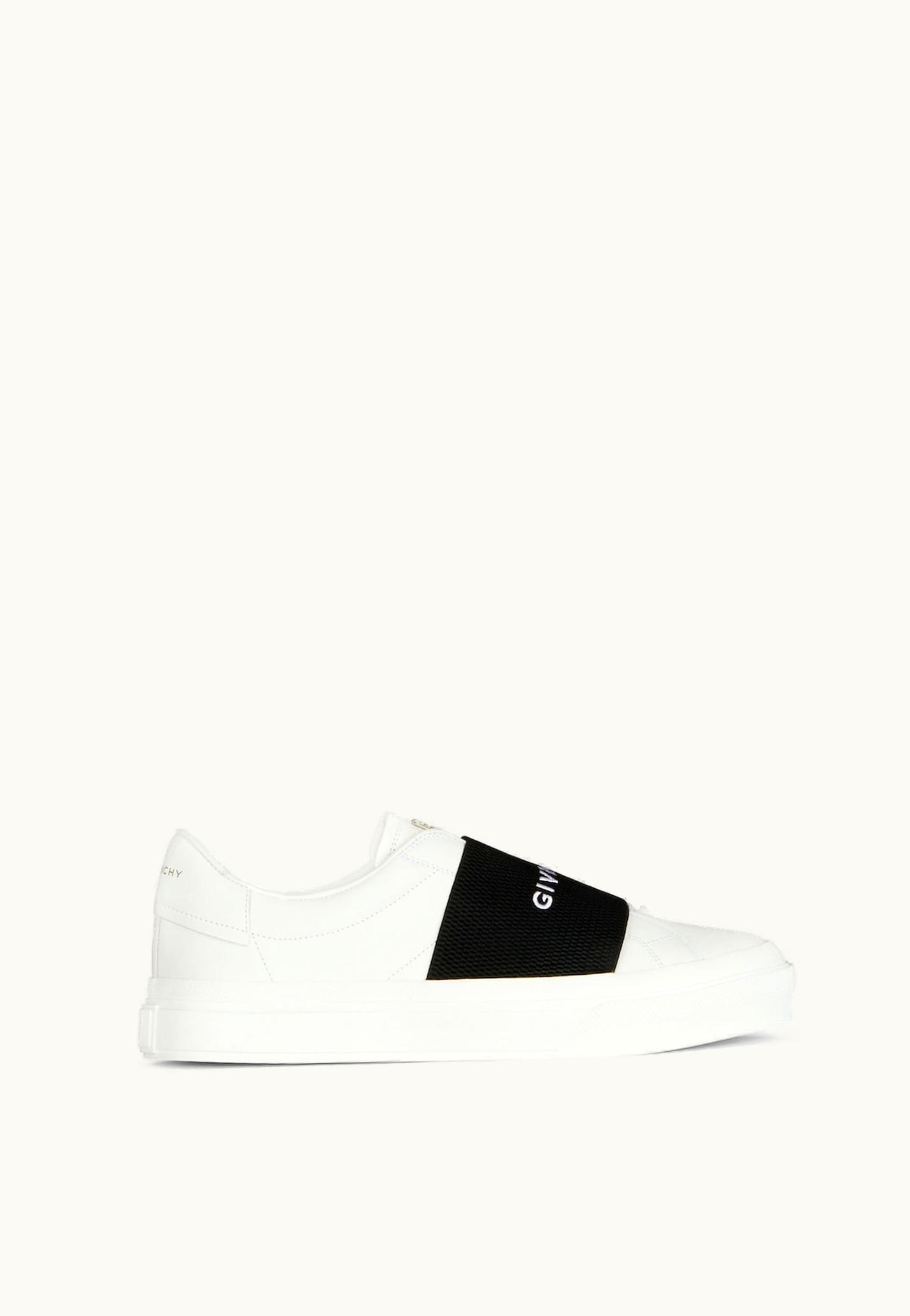 Givenchy City Sport Sneakers In Leather With Givenchy Strap - White / Black WHITE/BLACK