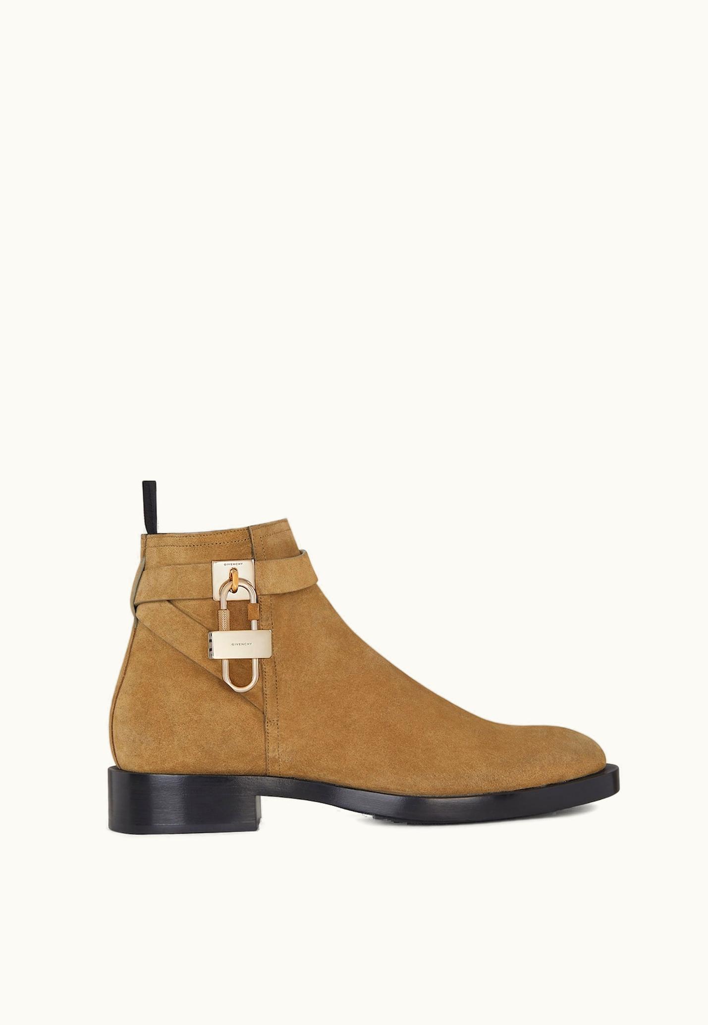 Givenchy Givenchy Lock Ankle Boots In Suede - Light Brown