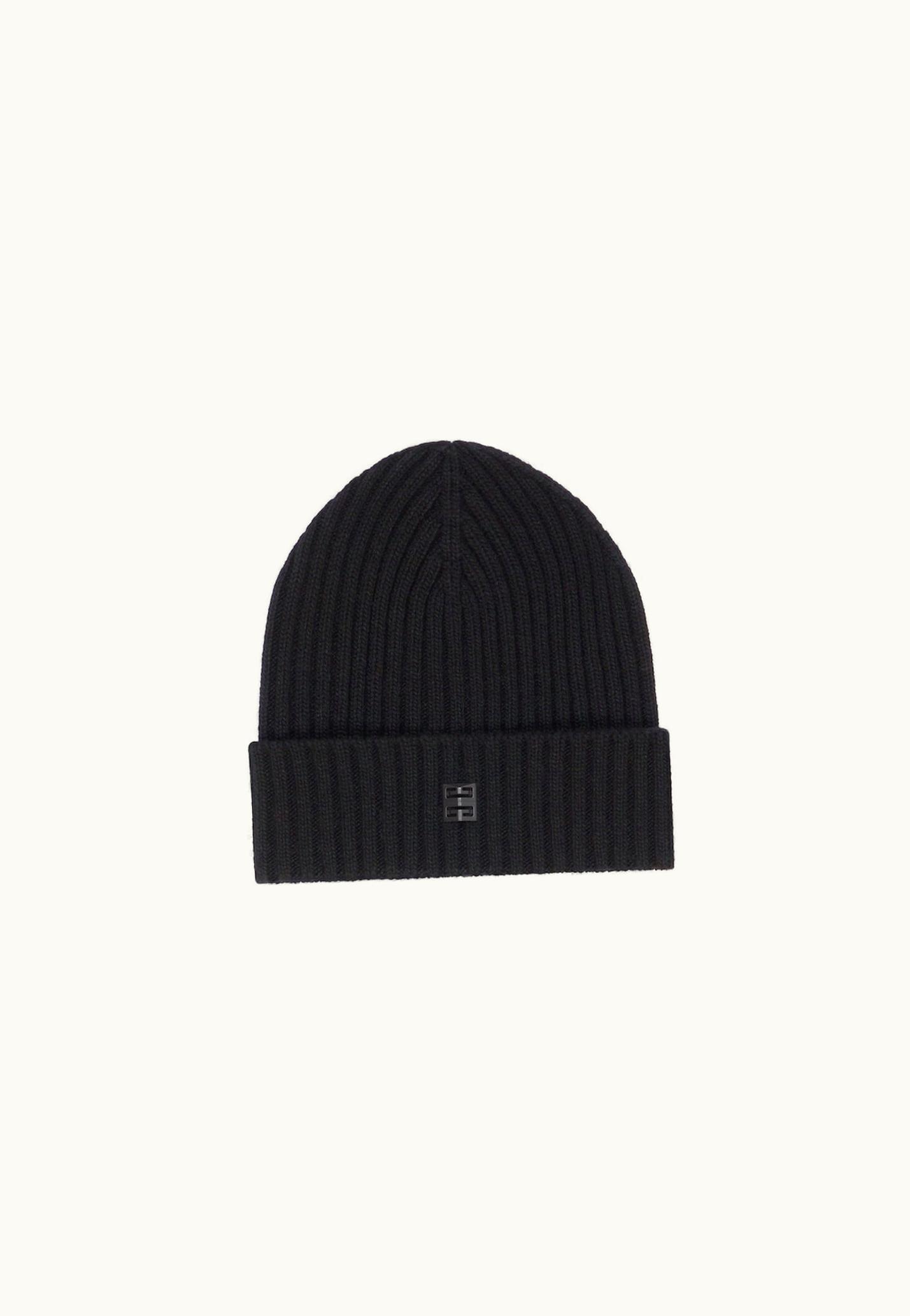 Givenchy Givenchy Ribbed Beanie In Wool And Cashmere - Black