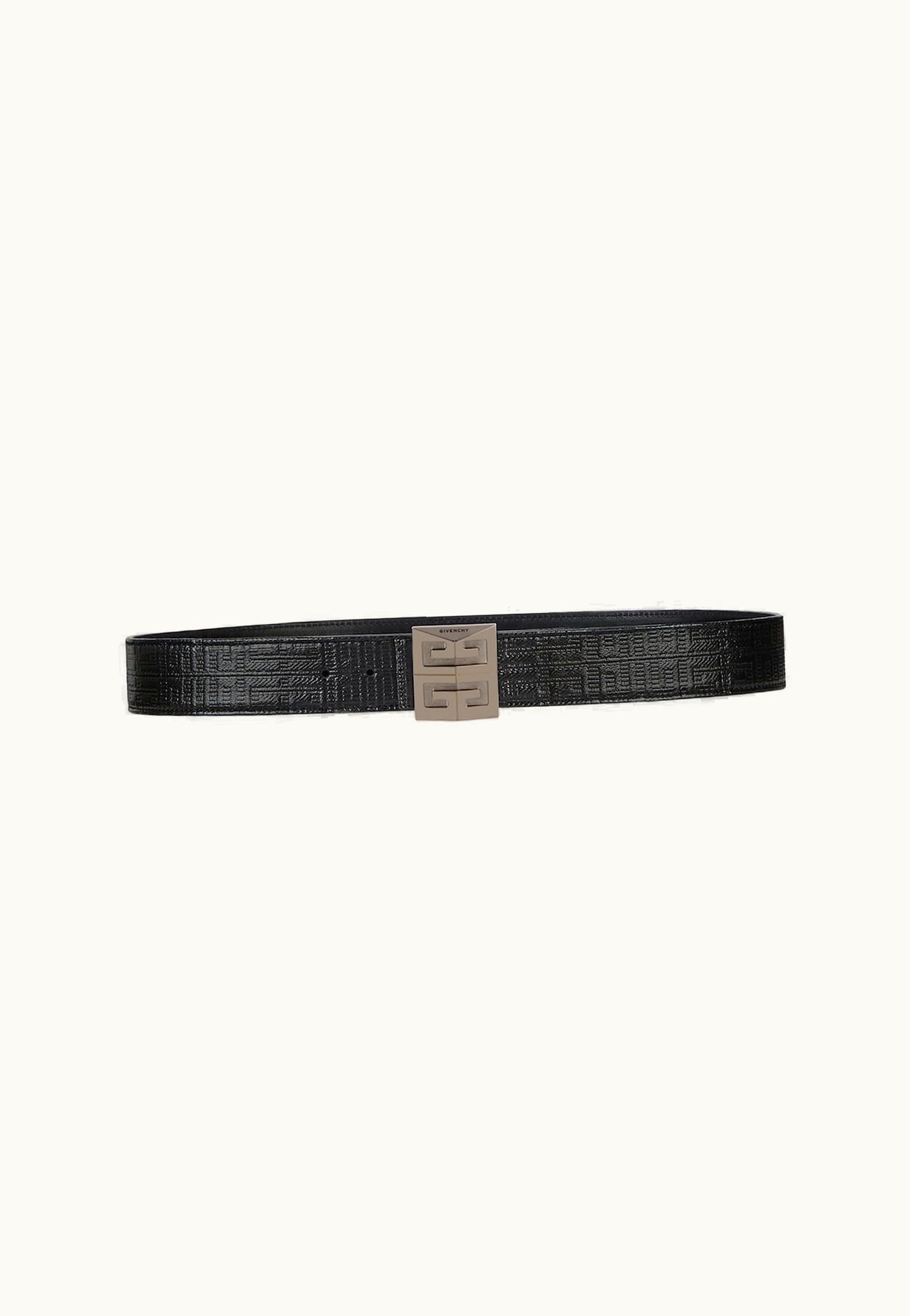 Givenchy Givenchy 4G Reversible Belt In Leather And 4G Coated Canvas - Black