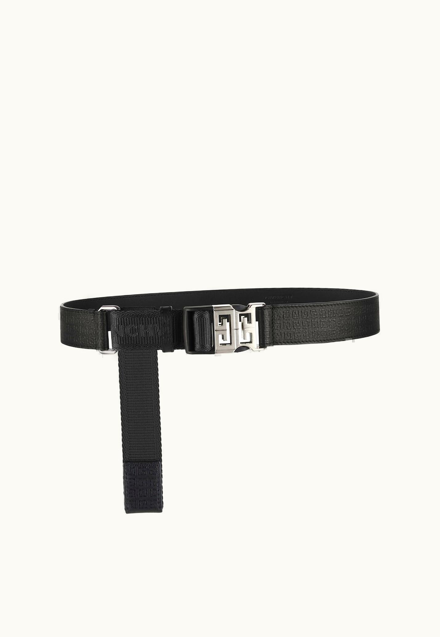Givenchy Givenchy 4G Release Buckle Belt In Micro 4G Leather And Webbing - Black