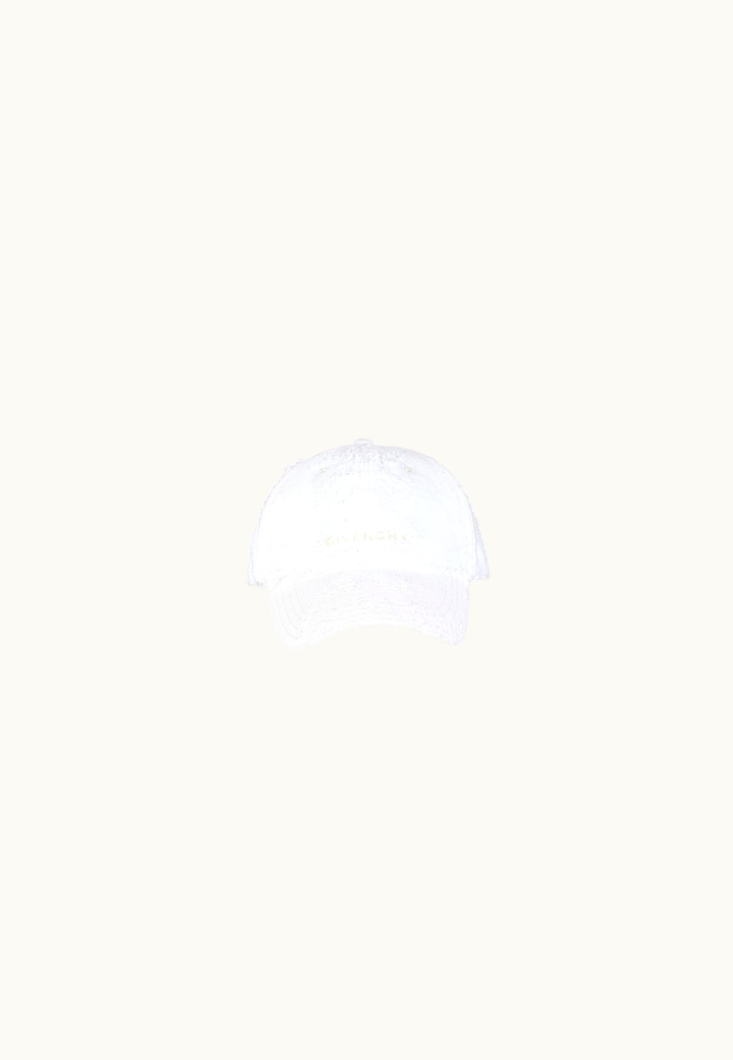 Givenchy Givenchy Embroidered Cap In Rip And Repair Denim - White