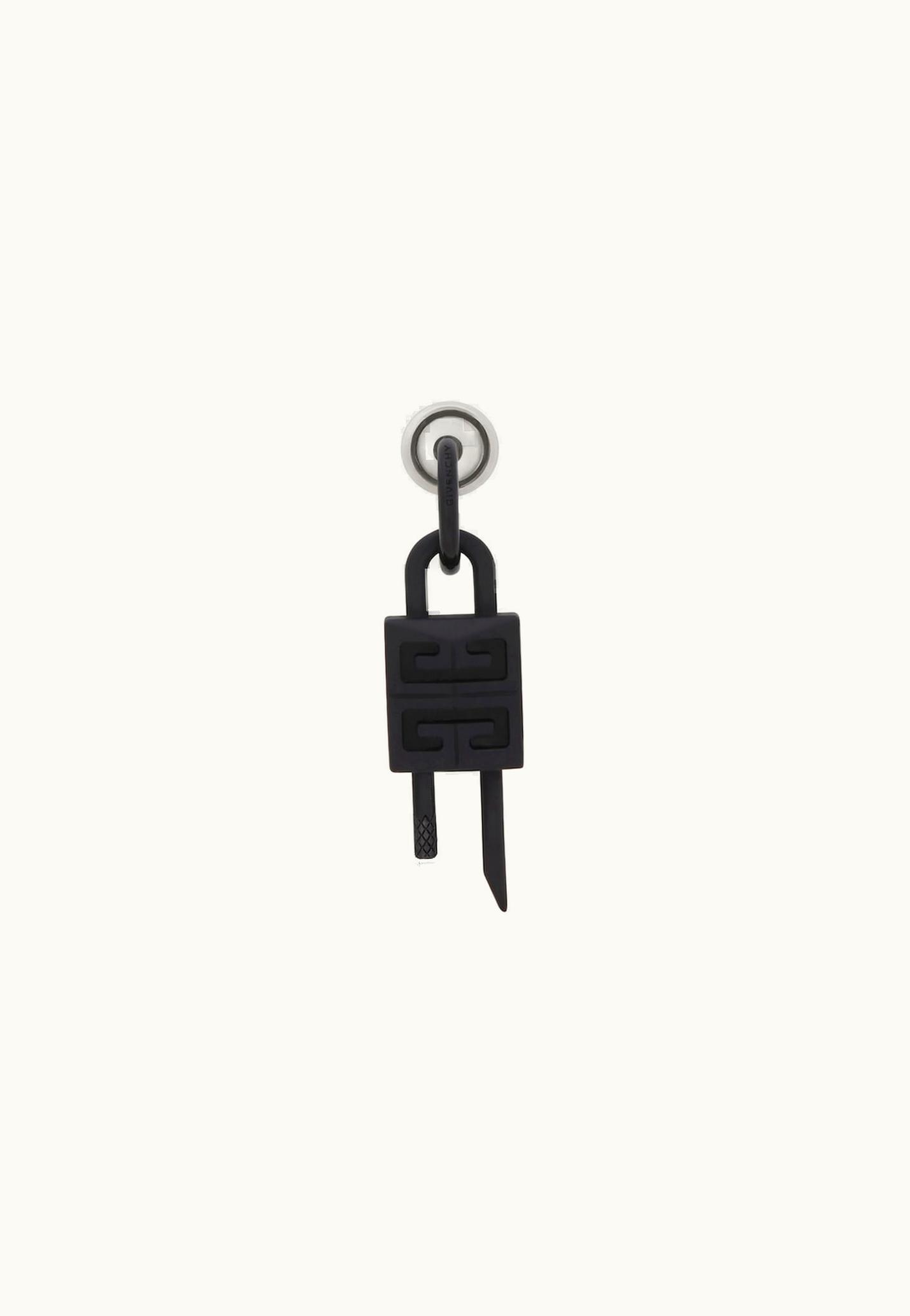 Givenchy Givenchy Lock Earring In Enamelled Metal - Black