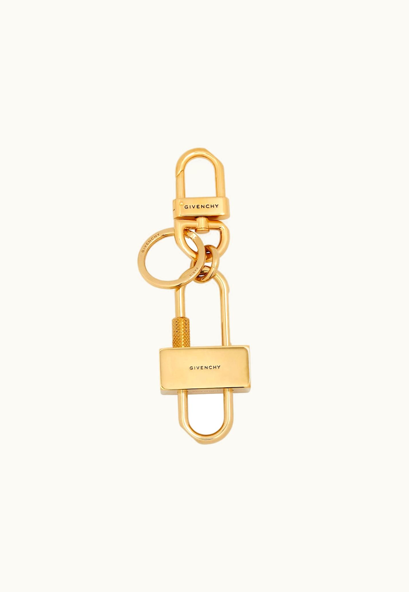 Givenchy Givenchy Padlock Keyring In Metal - Golden Yellow
