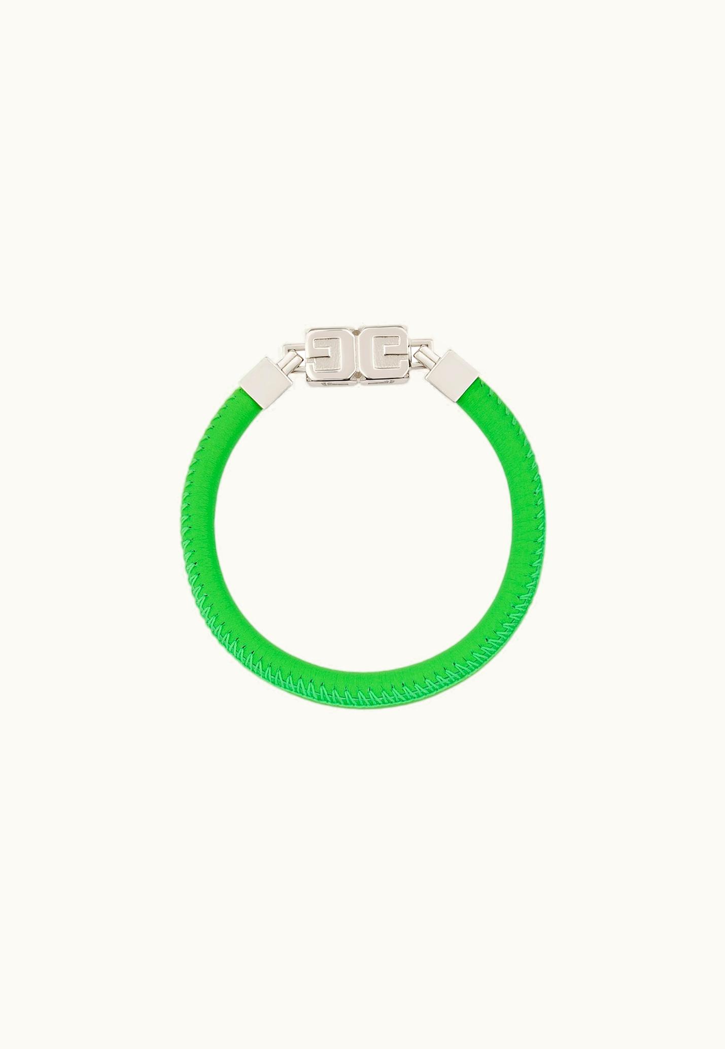 Givenchy Givenchy G Cube Bracelet In Leather And Metal - Bright Green