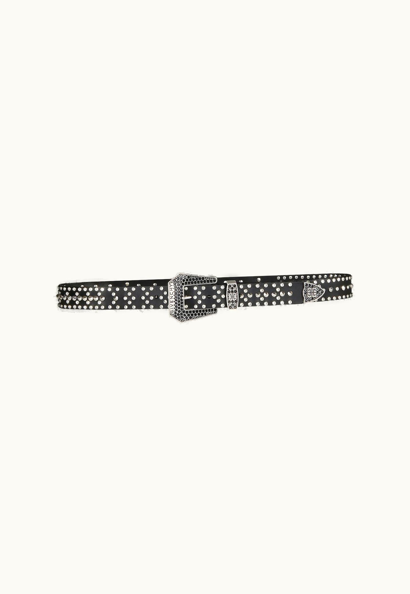 Givenchy Givenchy Belt In Leather With Studs And Crystals - Black