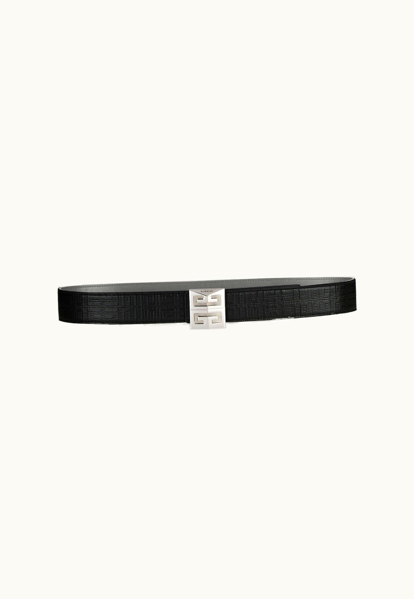 Givenchy Givenchy 4G Reversible Belt In Leather And 4G Coated Canvas - Quartz Grey