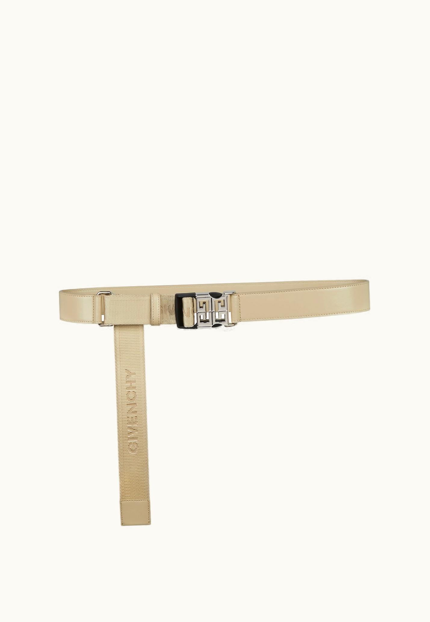 Givenchy 4G Givenchy Belt In Leather And Canvas - Natural Beige