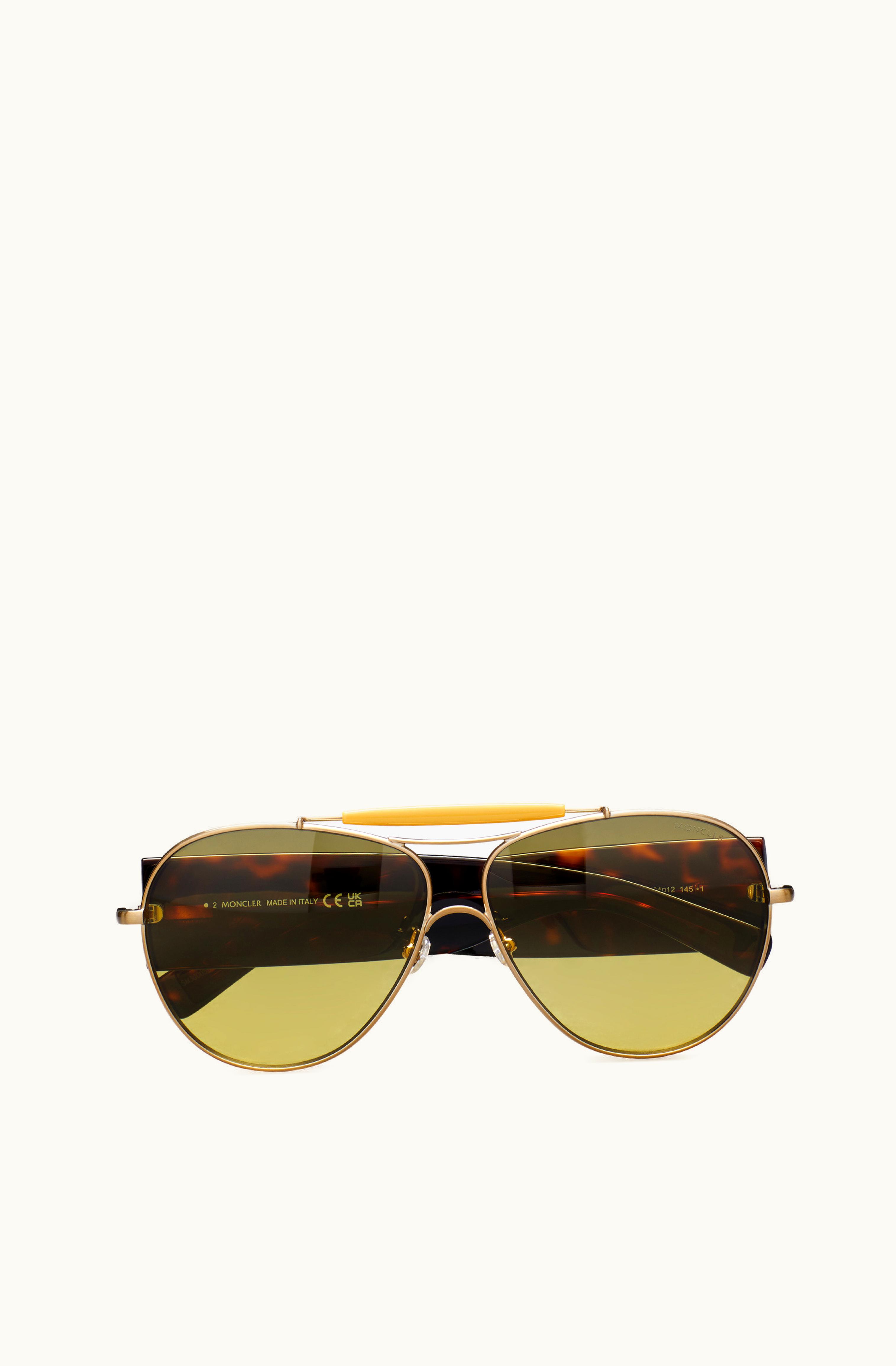Moncler Moncler Pilot Sunglasses Brass & Mustard Yellow