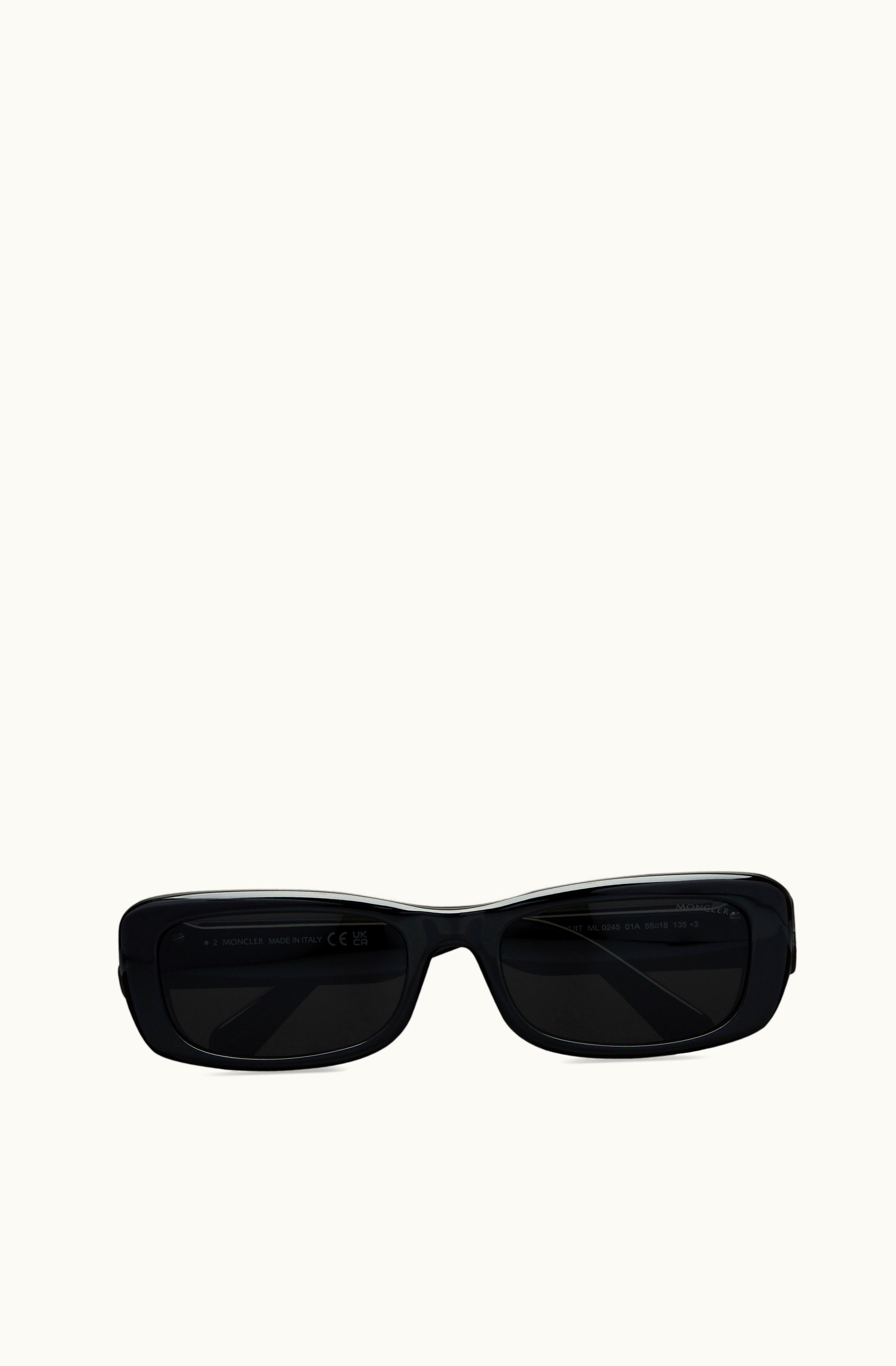 Moncler Moncler Minuit Rectangular Sunglasses Black & Dark Gray