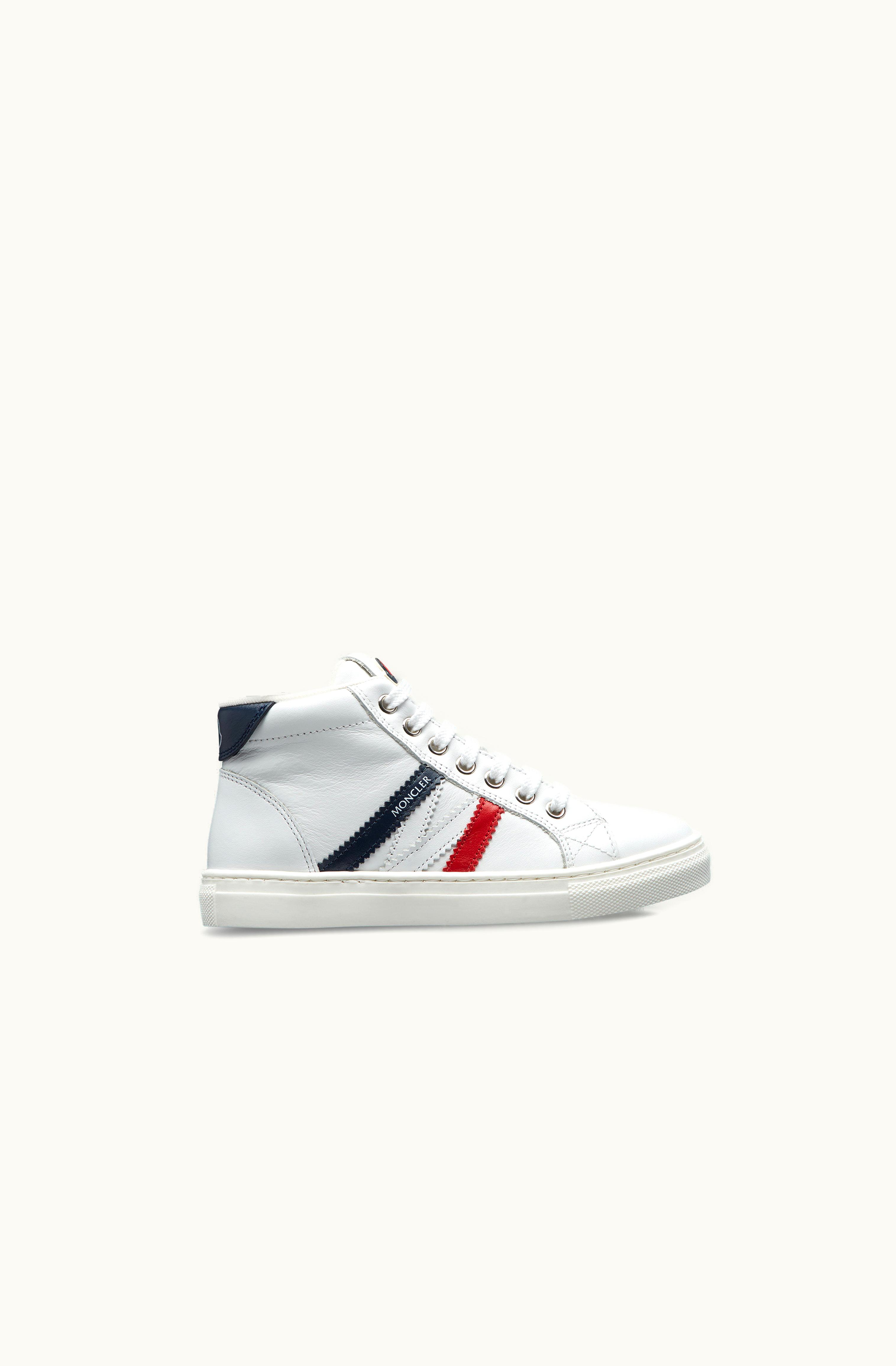 Moncler Moncler Petit Monaco M High Top Trainers Blue & White & Red