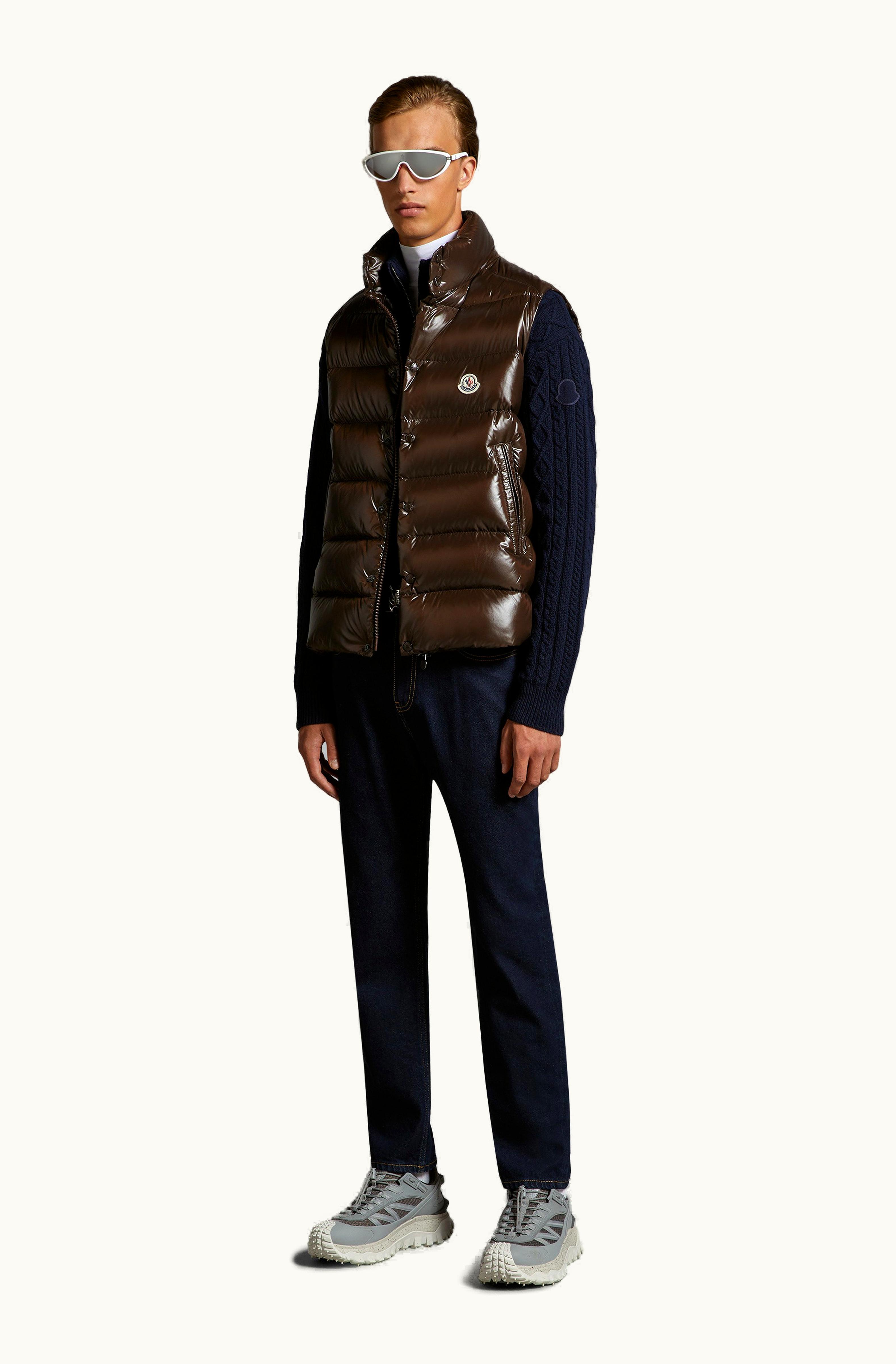 Moncler Moncler Tibb Down Gilet Brown