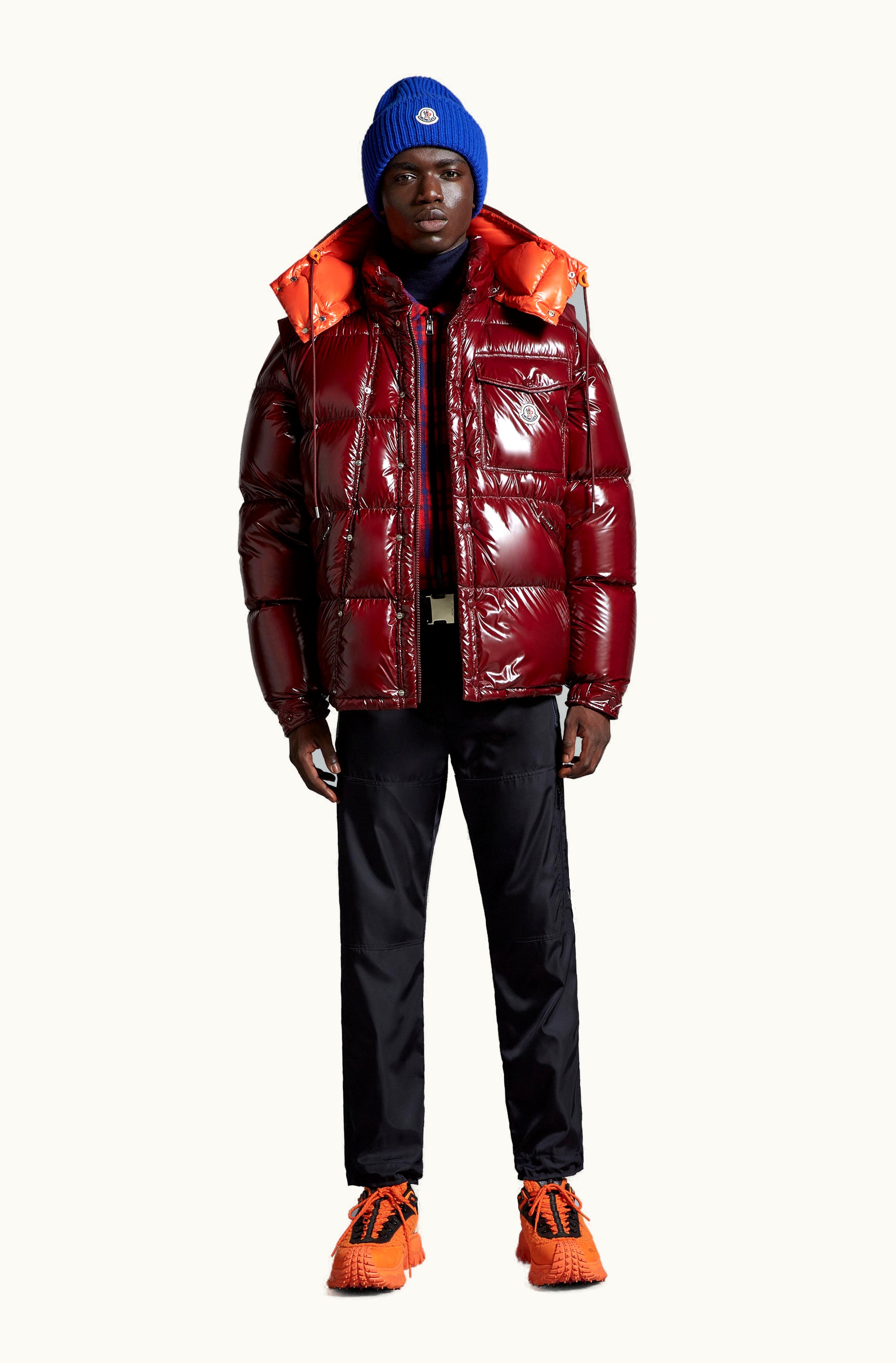 Moncler Moncler Karakorum Short Down Jacket Men Burgundy