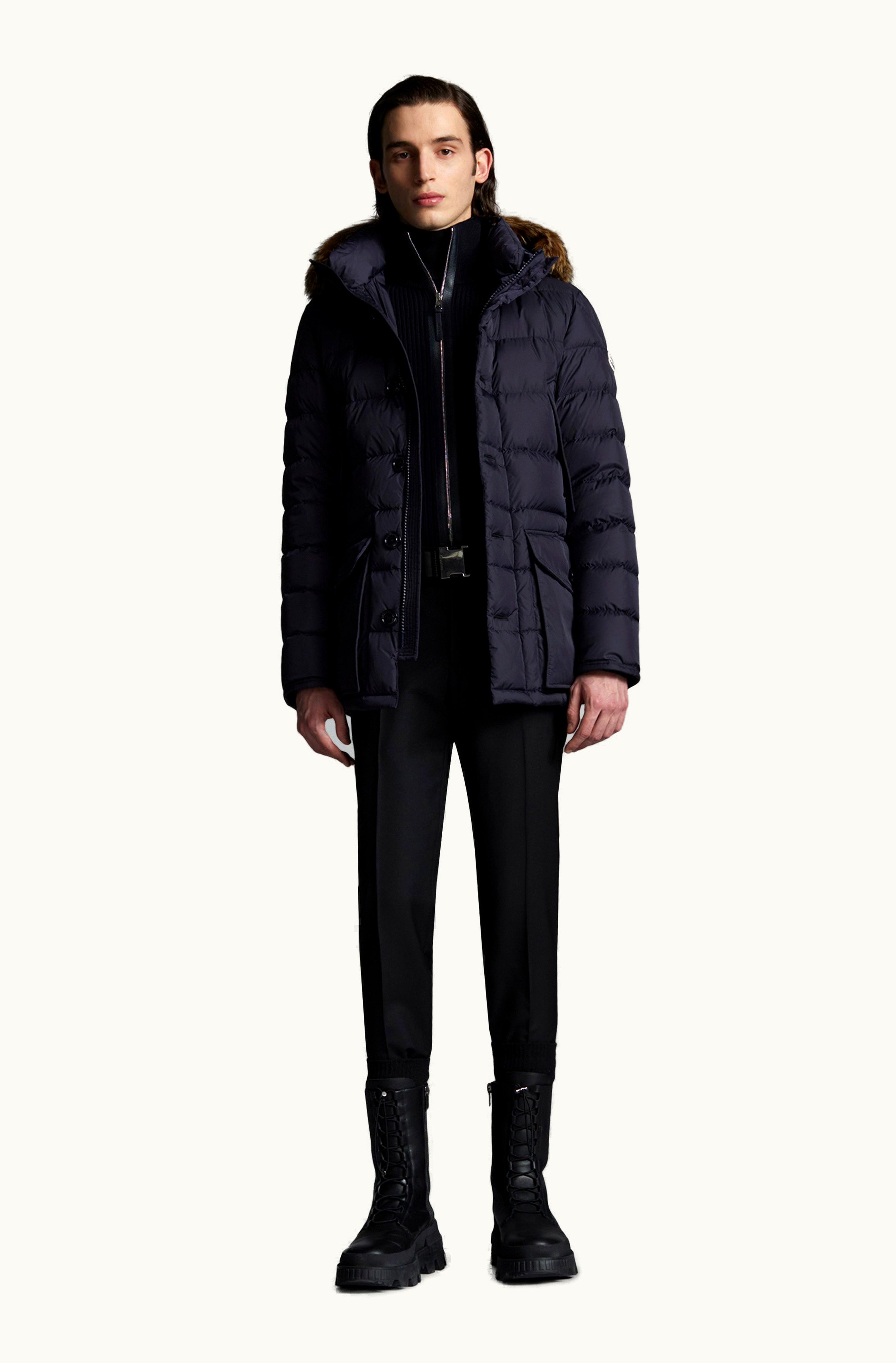 Moncler Moncler Cluny Long Down Jacket Dark Blue