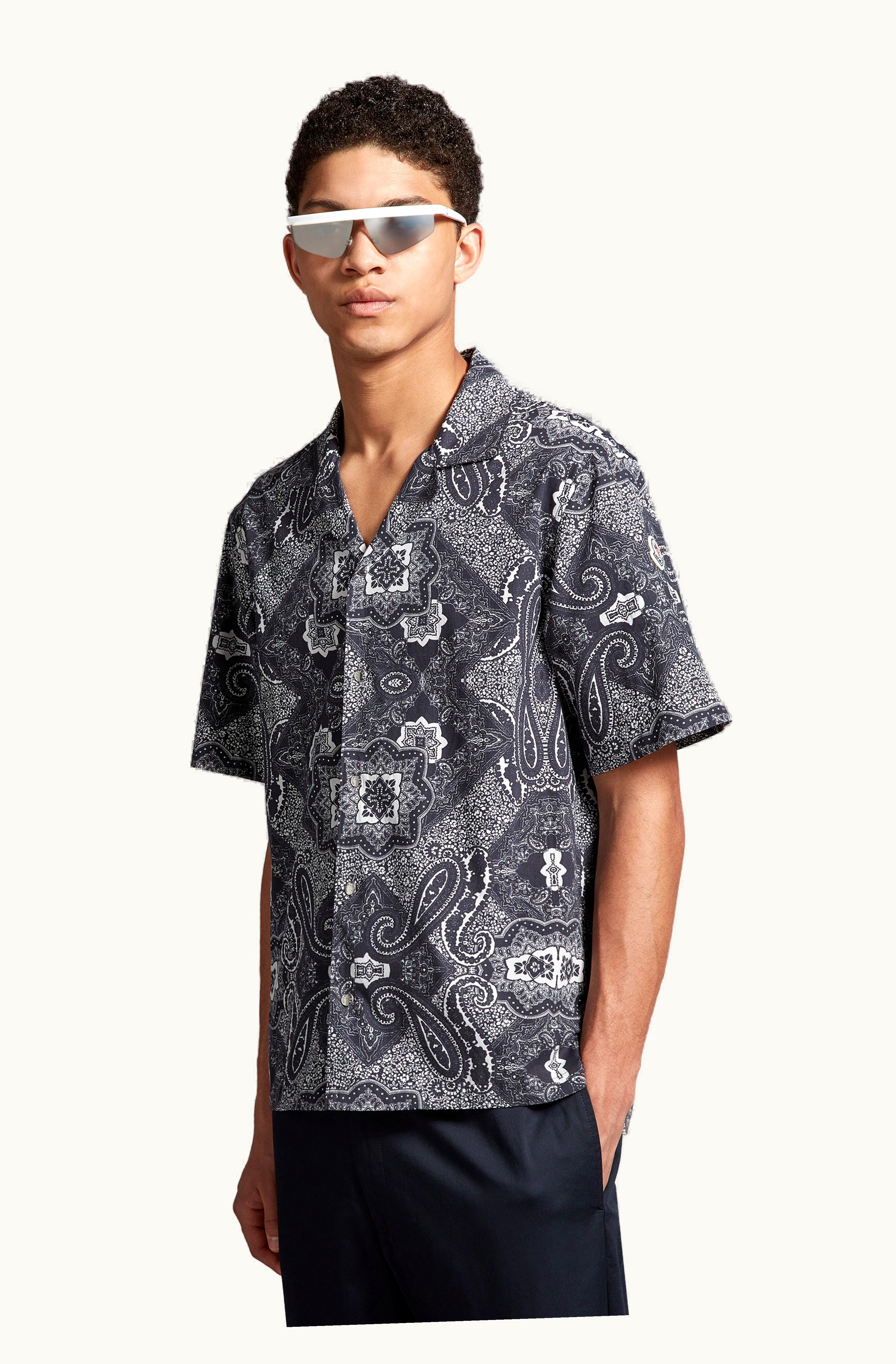 Moncler Moncler Bandana Print Shirt White & Dark Gray