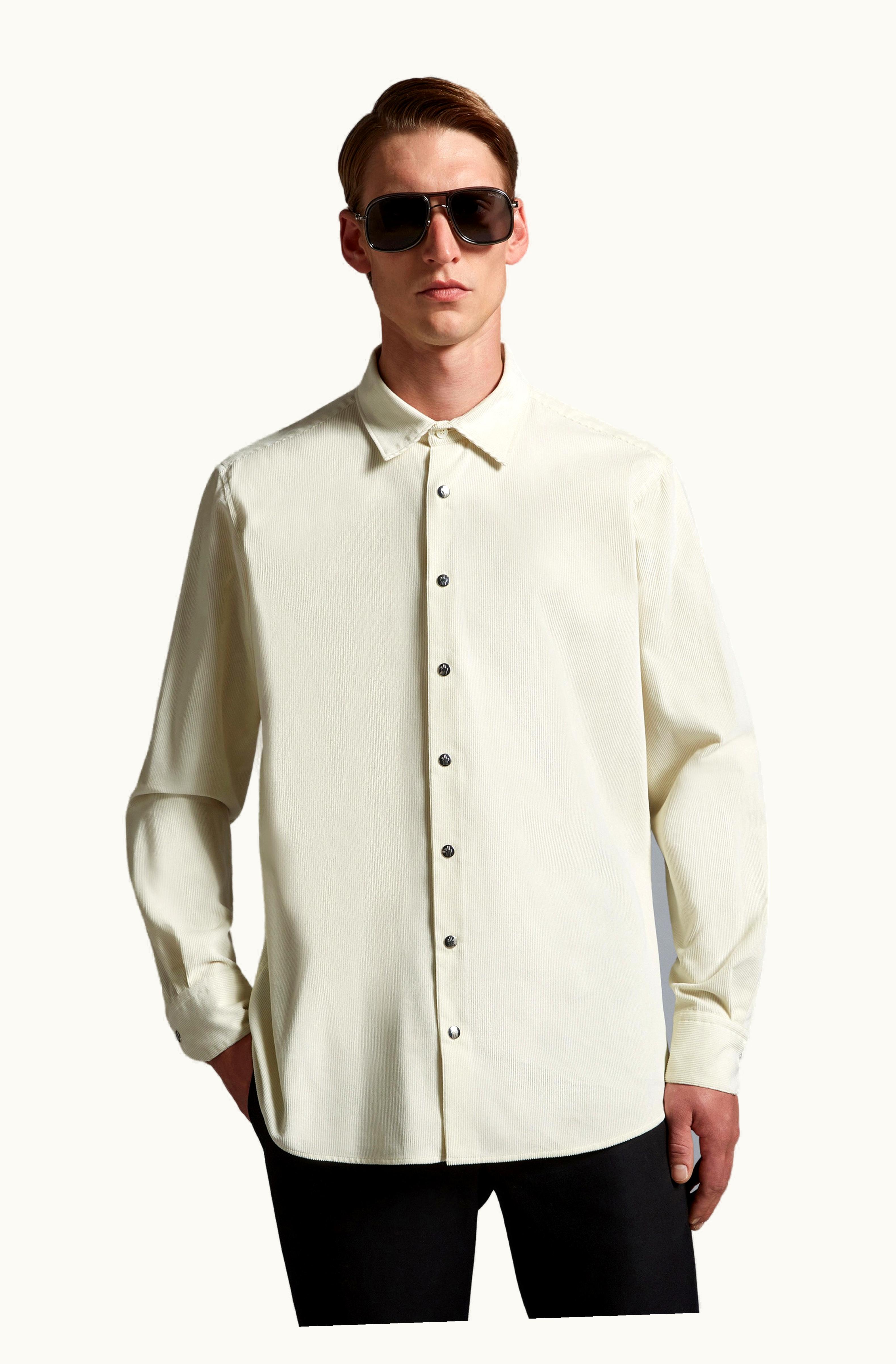 Moncler Moncler Corduroy Shirt White Ivory